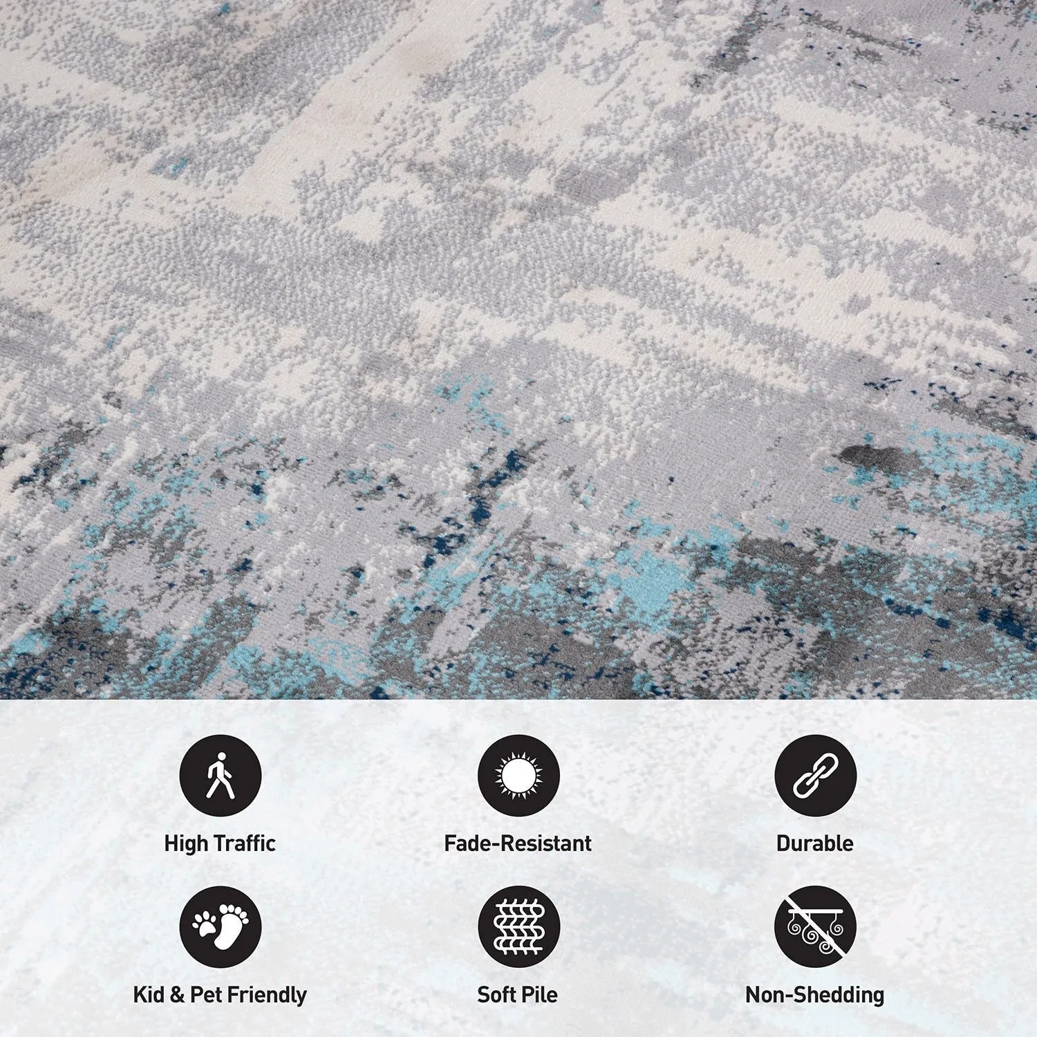 World Rug Gallery Bari Contemporary Abstract Art Area Rug