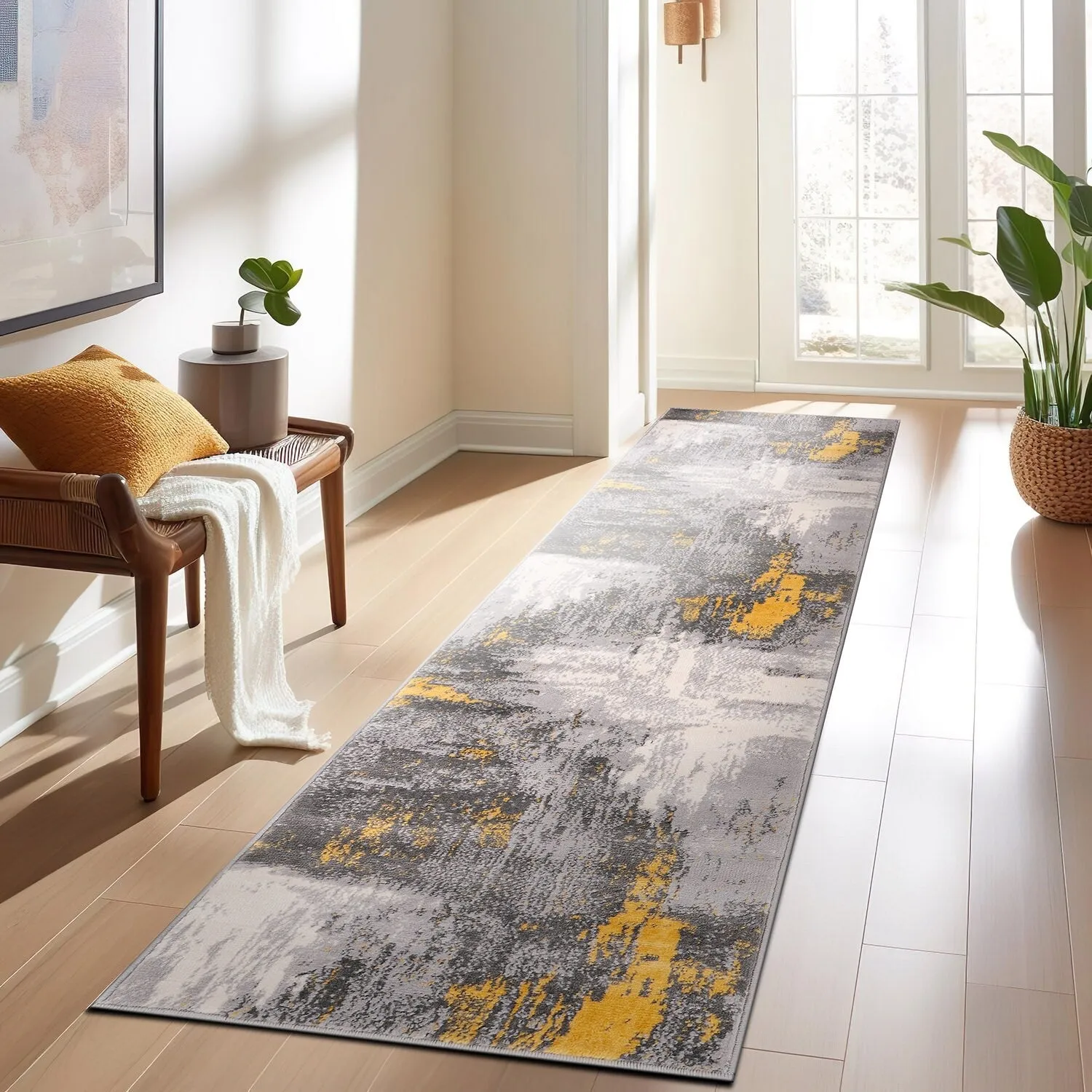 World Rug Gallery Bari Contemporary Abstract Art Area Rug