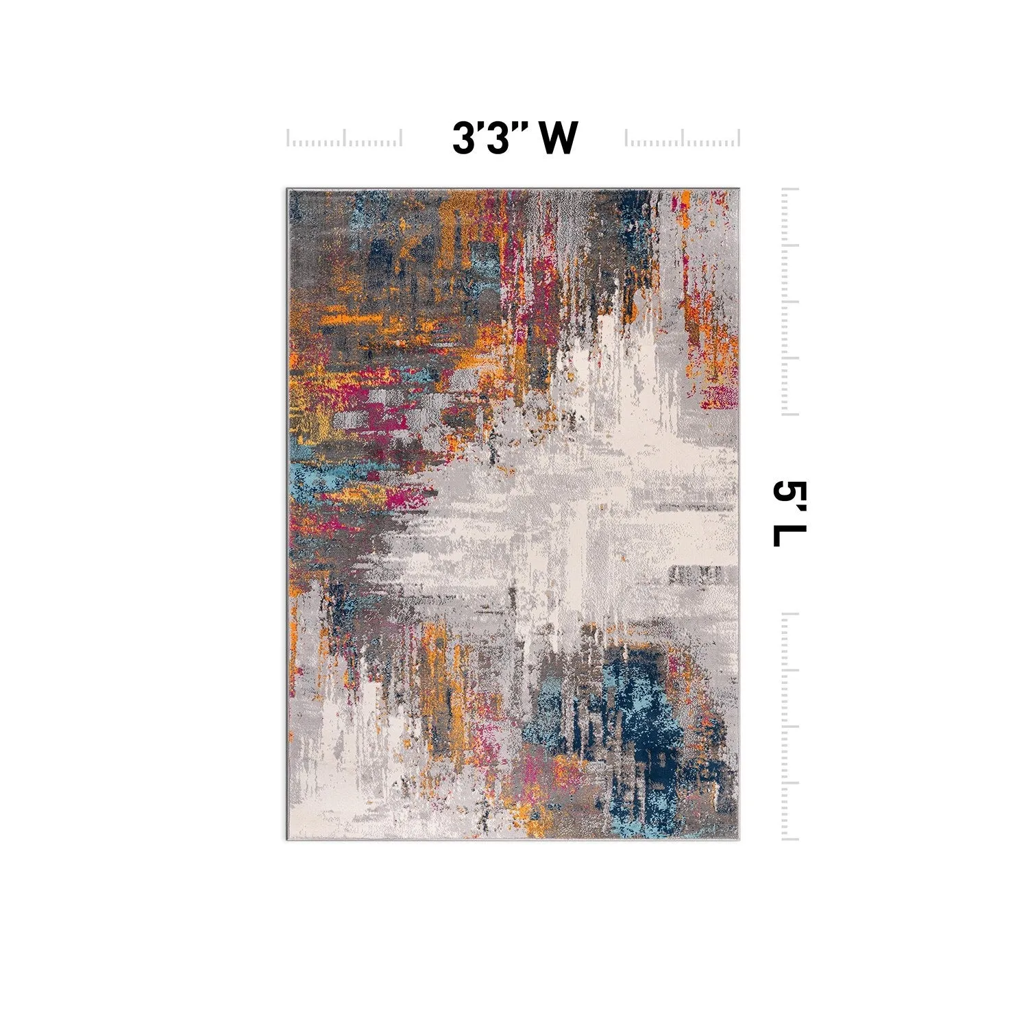 World Rug Gallery Bari Contemporary Abstract Art Area Rug