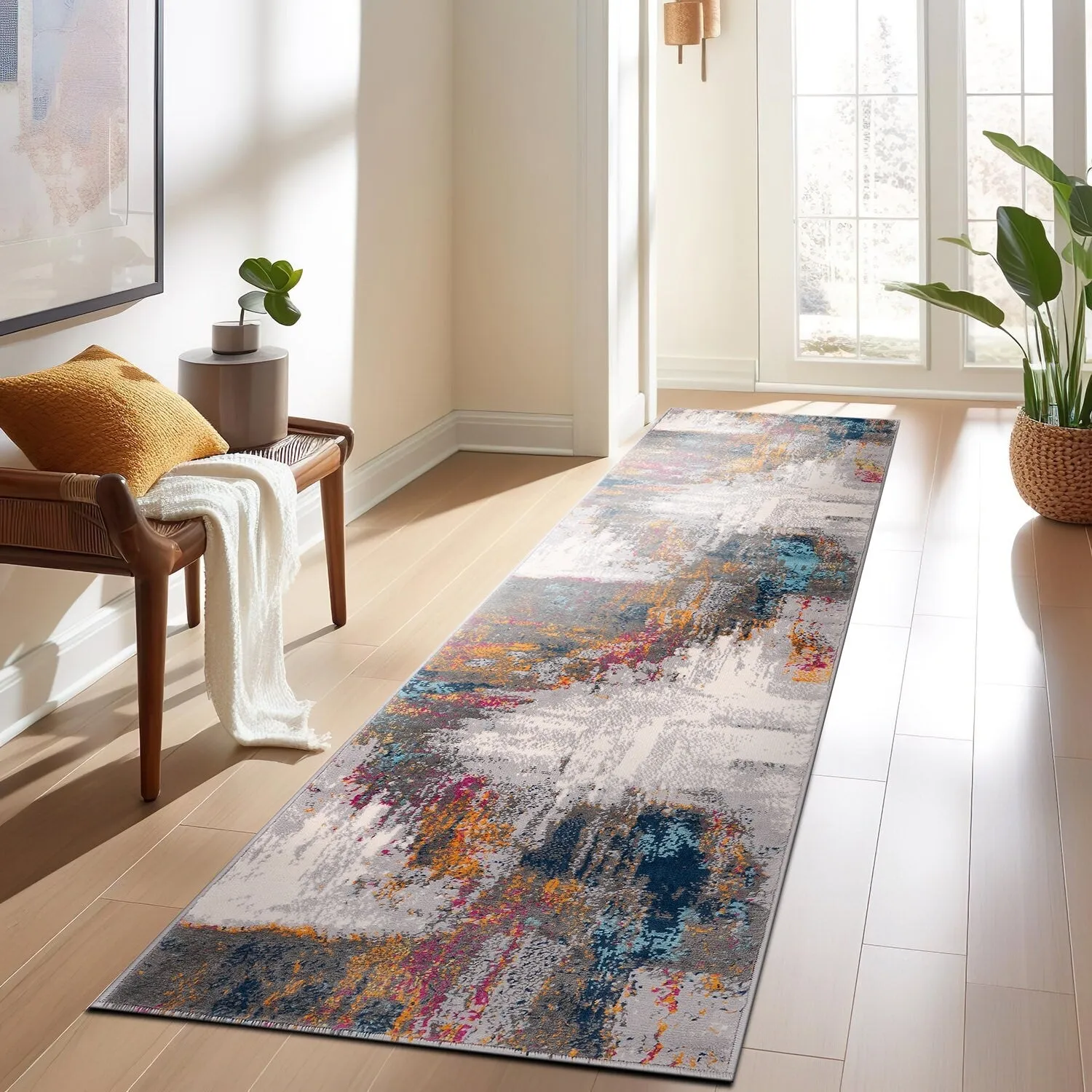 World Rug Gallery Bari Contemporary Abstract Art Area Rug