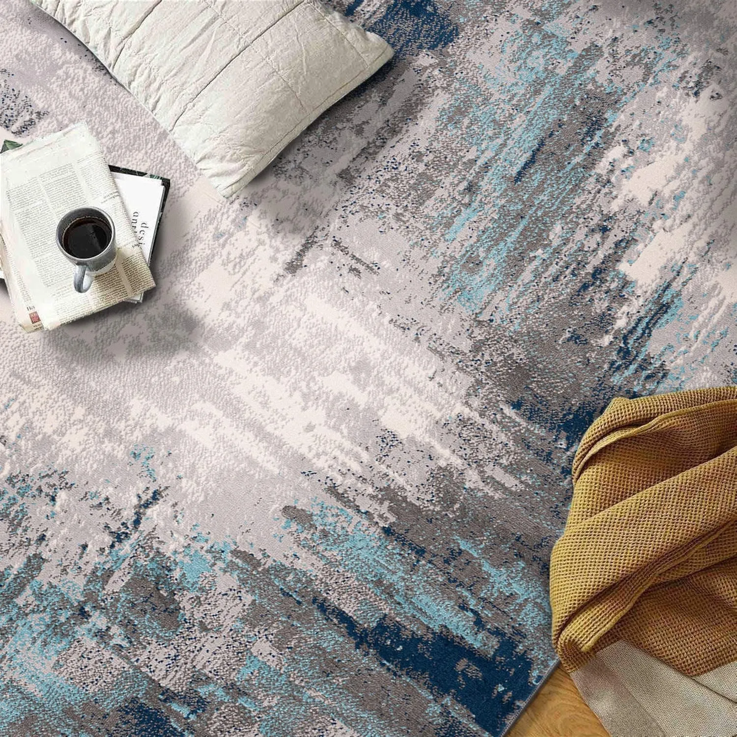World Rug Gallery Bari Contemporary Abstract Art Area Rug
