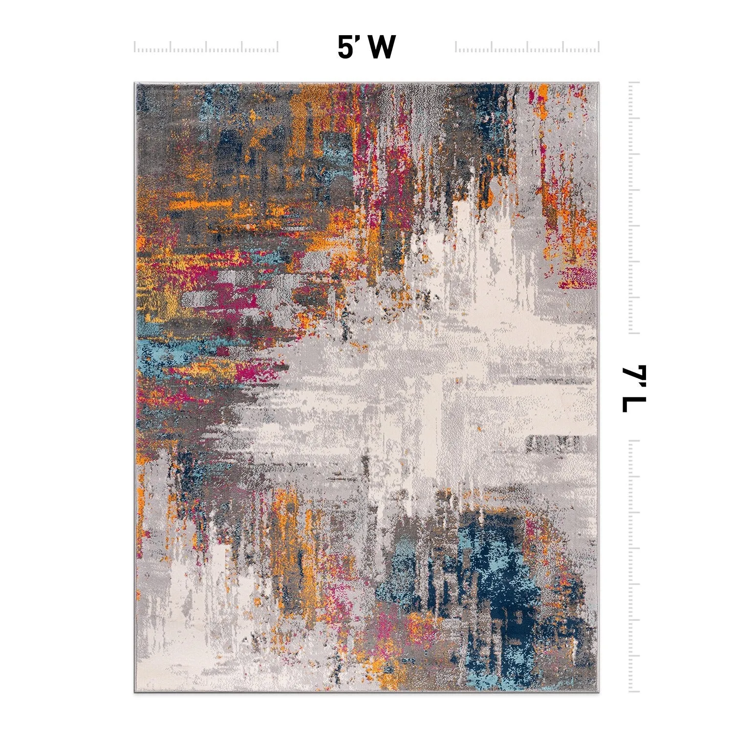 World Rug Gallery Bari Contemporary Abstract Art Area Rug