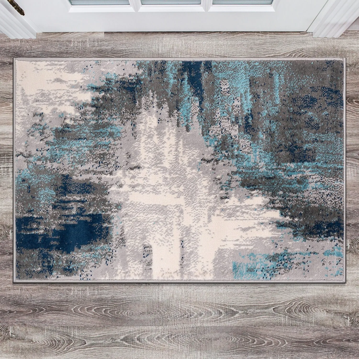 World Rug Gallery Bari Contemporary Abstract Art Area Rug