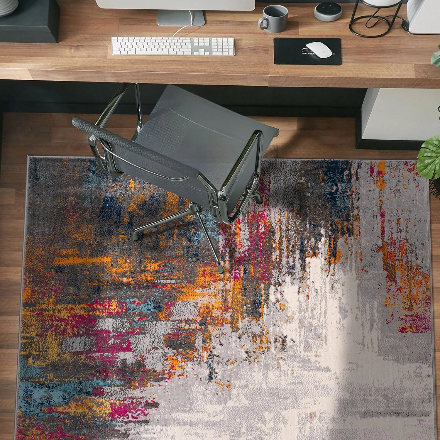 World Rug Gallery Bari Contemporary Abstract Art Area Rug