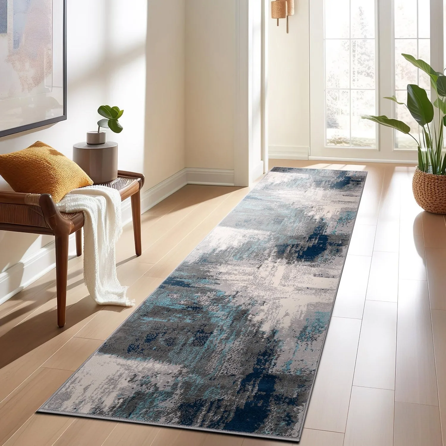 World Rug Gallery Bari Contemporary Abstract Art Area Rug