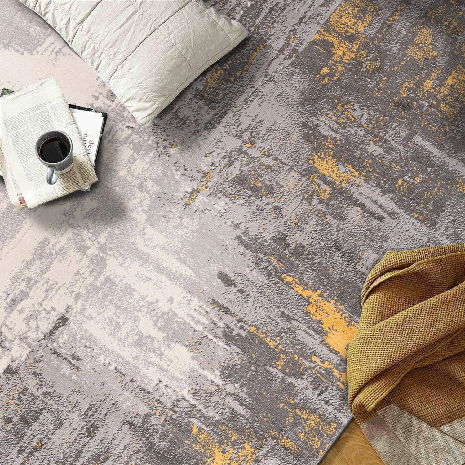 World Rug Gallery Bari Contemporary Abstract Art Area Rug