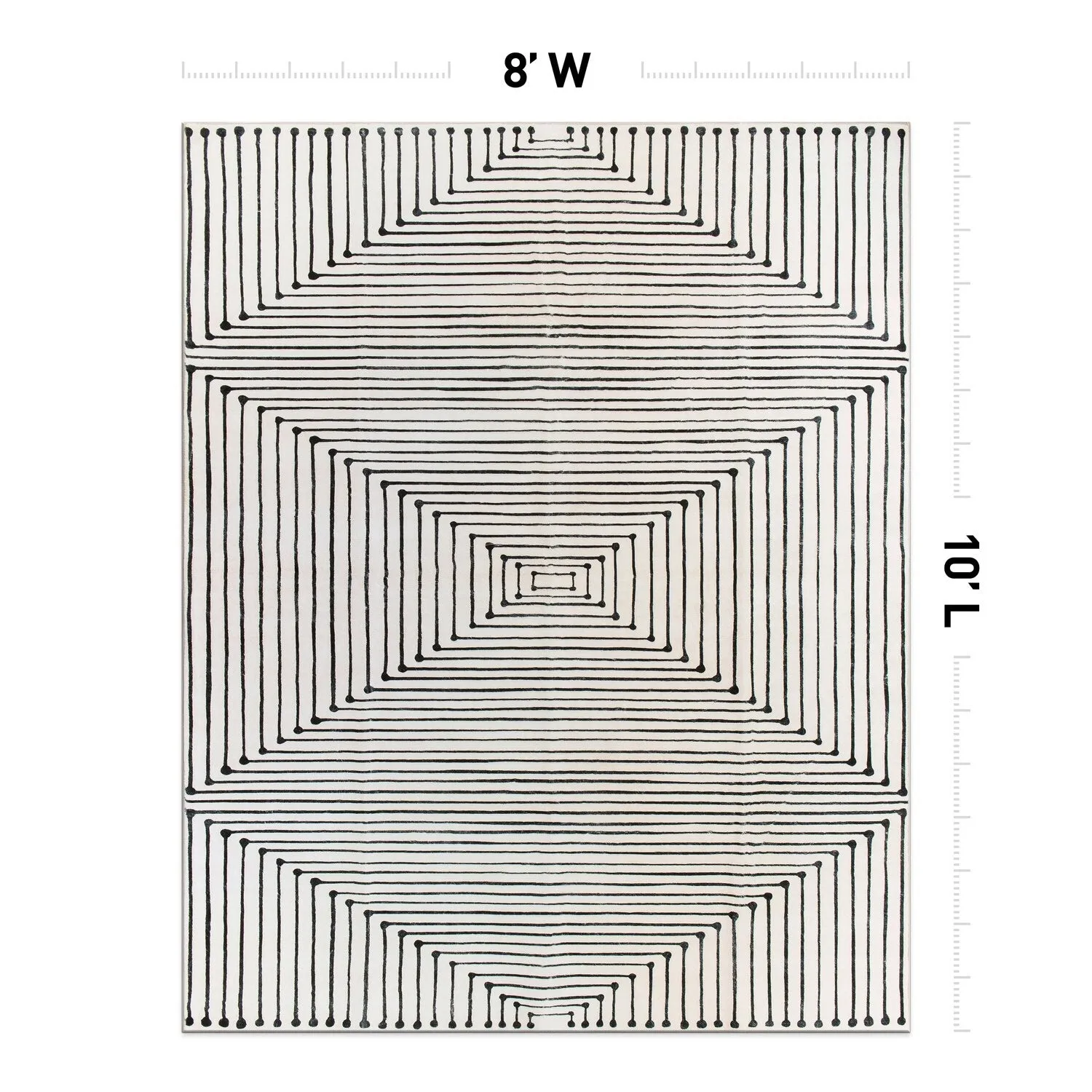 World Rug Gallery Bohemian Stripes Washable Non Slip Area Rug