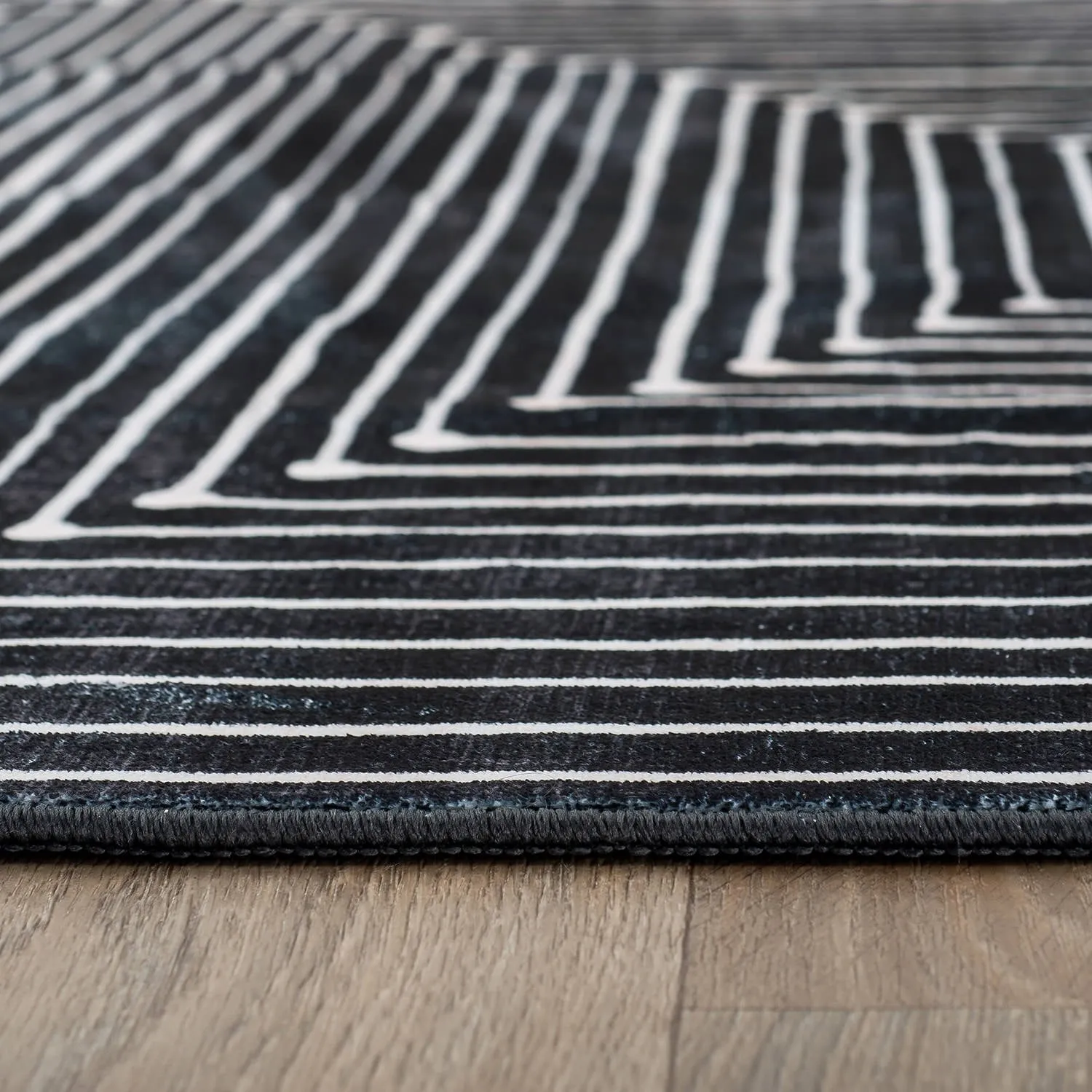 World Rug Gallery Bohemian Stripes Washable Non Slip Area Rug