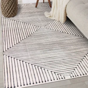 World Rug Gallery Bohemian Stripes Washable Non Slip Area Rug