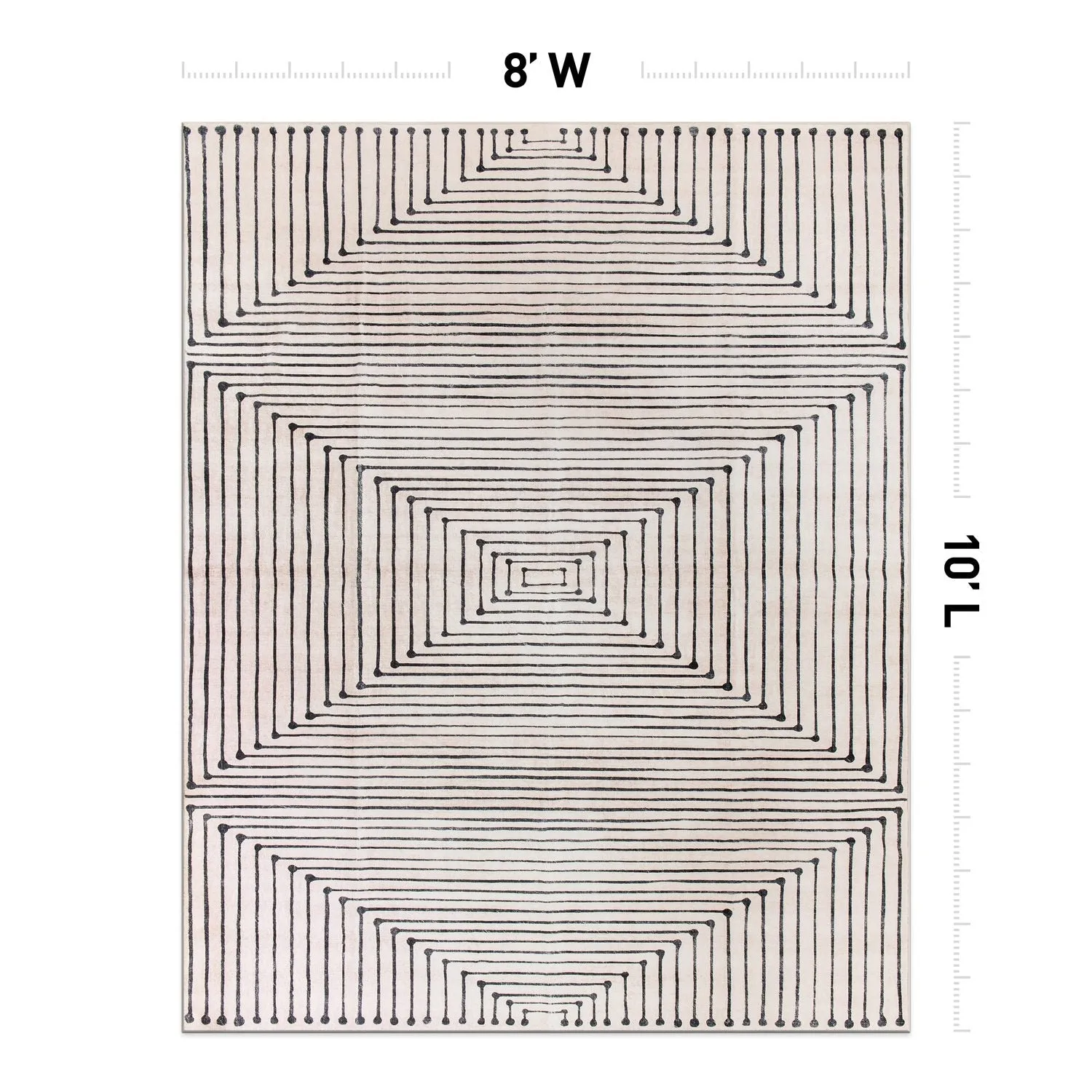 World Rug Gallery Bohemian Stripes Washable Non Slip Area Rug