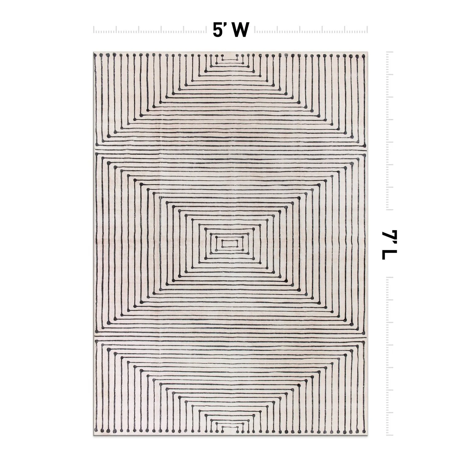 World Rug Gallery Bohemian Stripes Washable Non Slip Area Rug