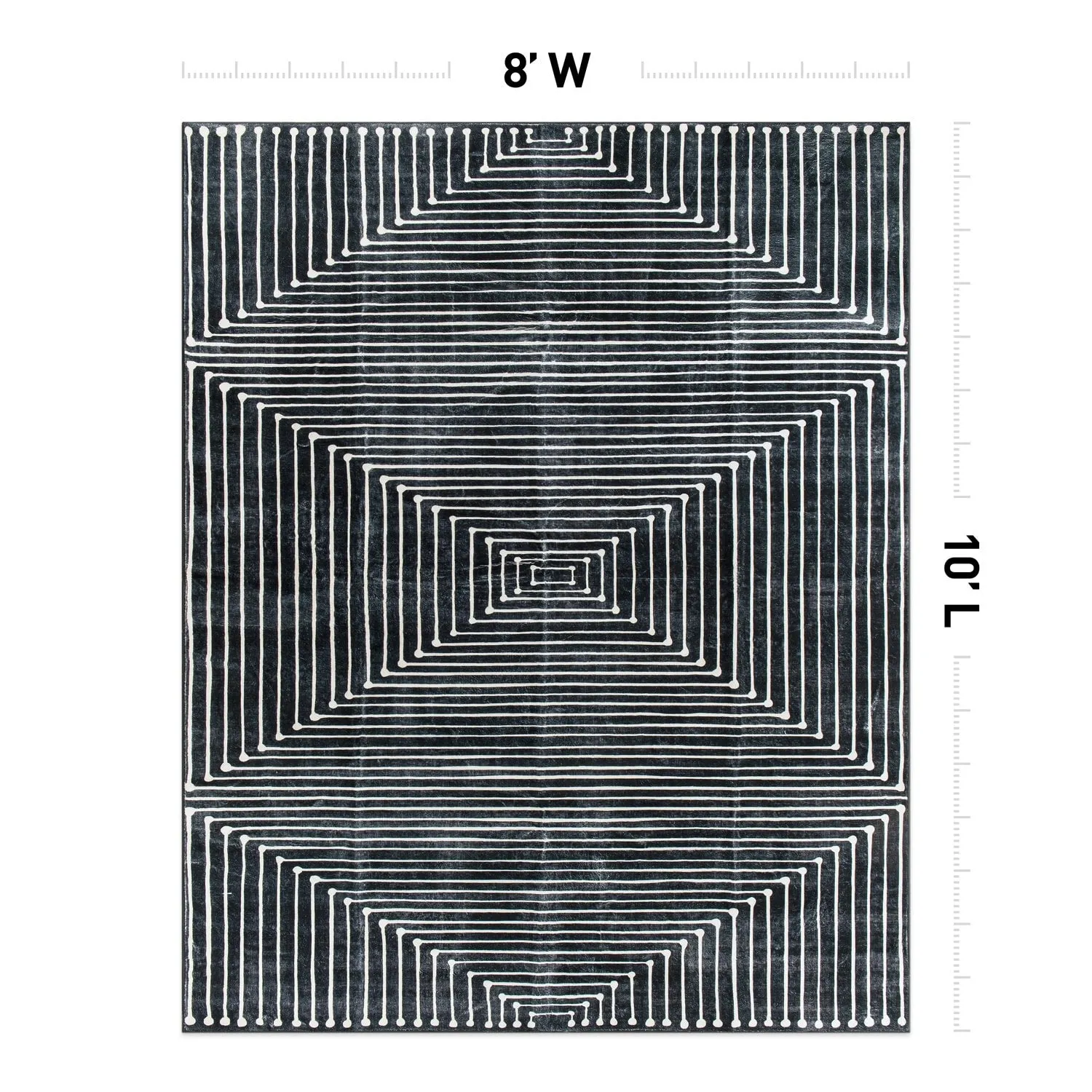 World Rug Gallery Bohemian Stripes Washable Non Slip Area Rug