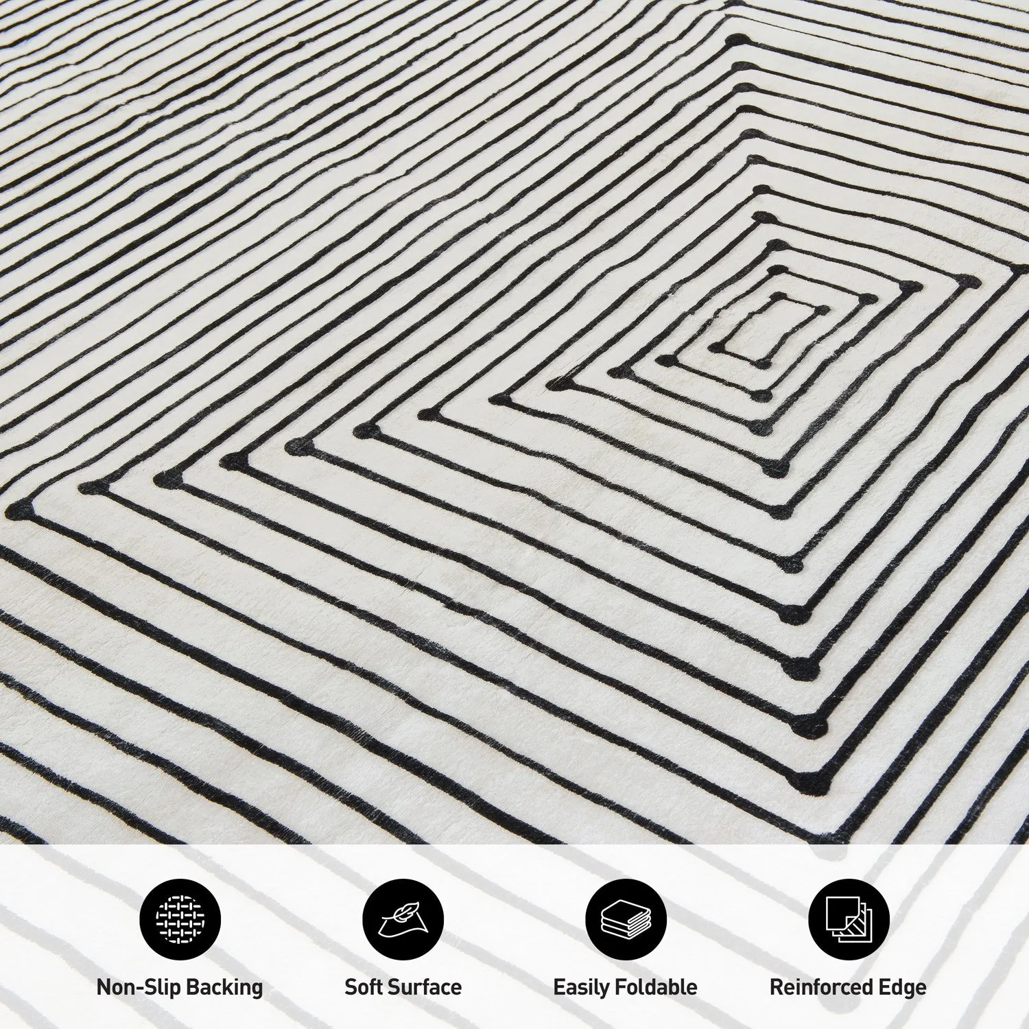 World Rug Gallery Bohemian Stripes Washable Non Slip Area Rug