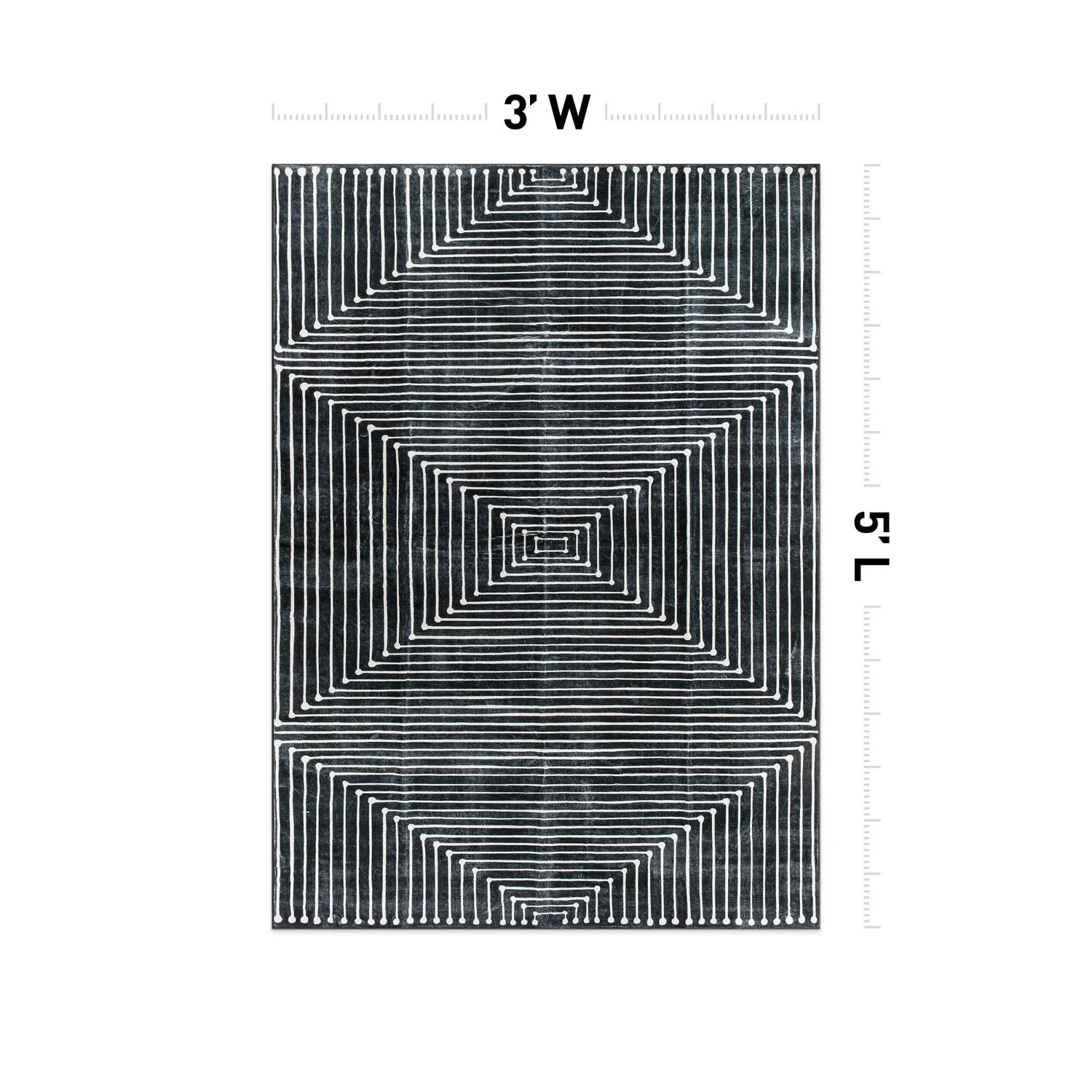 World Rug Gallery Bohemian Stripes Washable Non Slip Area Rug