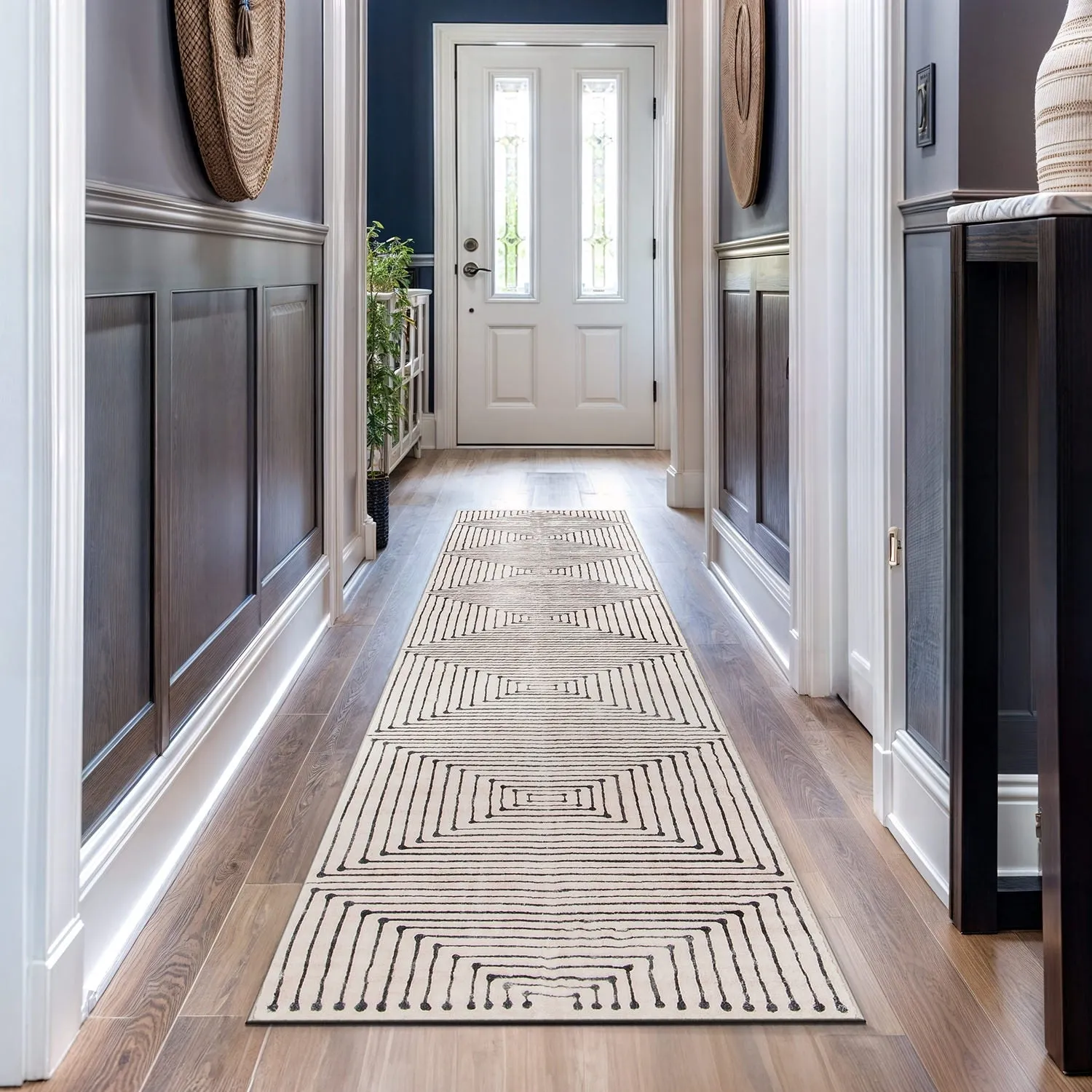 World Rug Gallery Bohemian Stripes Washable Non Slip Area Rug