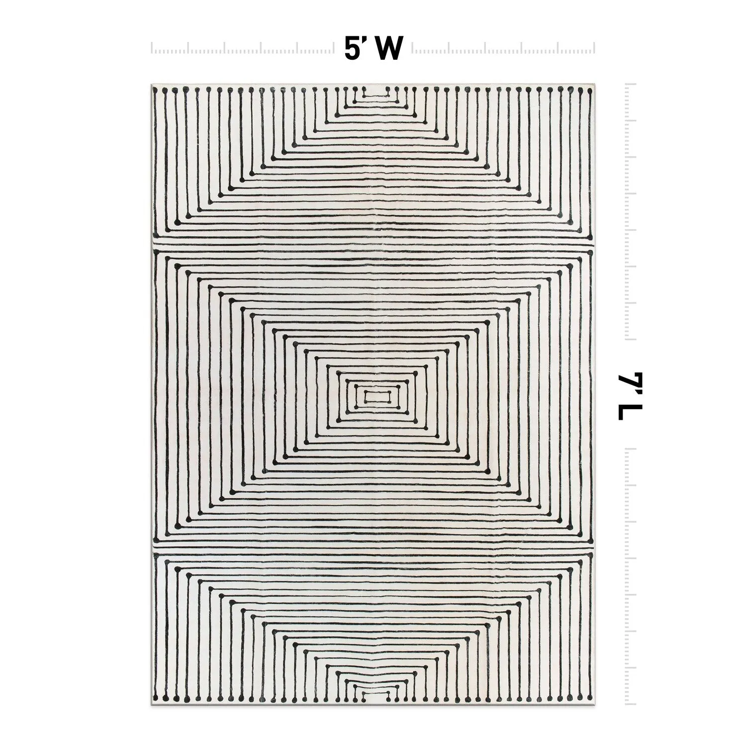 World Rug Gallery Bohemian Stripes Washable Non Slip Area Rug