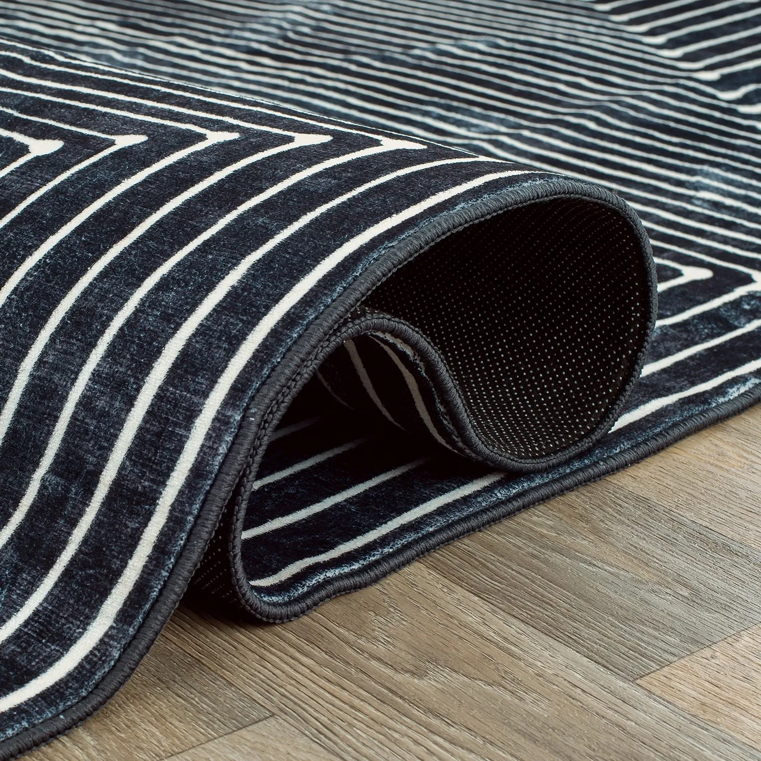 World Rug Gallery Bohemian Stripes Washable Non Slip Area Rug