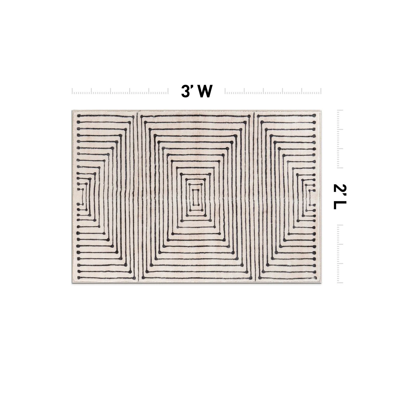 World Rug Gallery Bohemian Stripes Washable Non Slip Area Rug