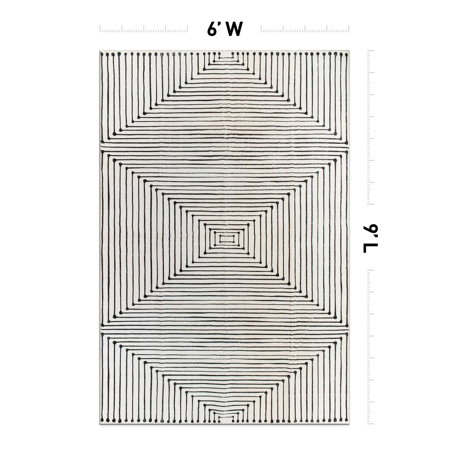 World Rug Gallery Bohemian Stripes Washable Non Slip Area Rug