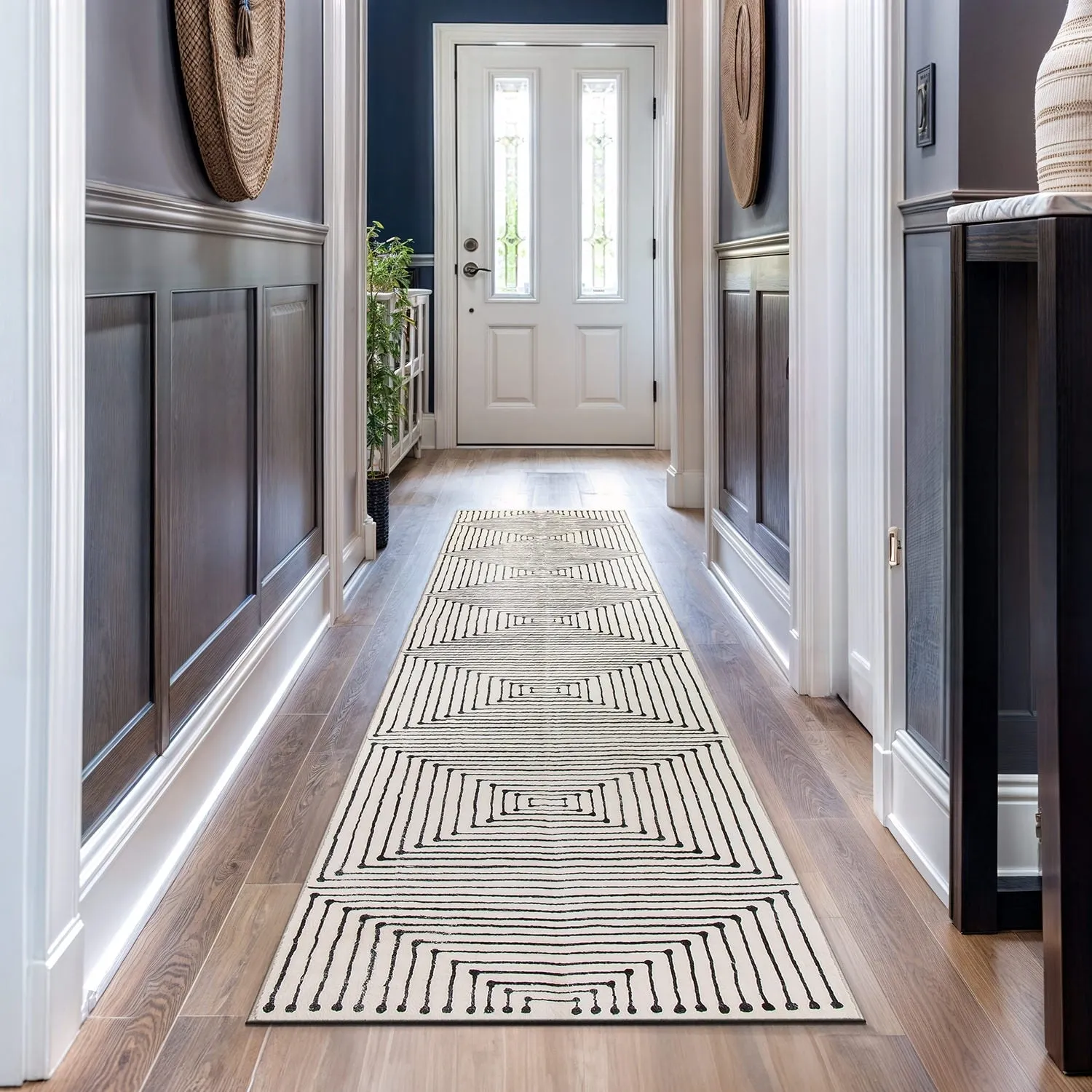 World Rug Gallery Bohemian Stripes Washable Non Slip Area Rug