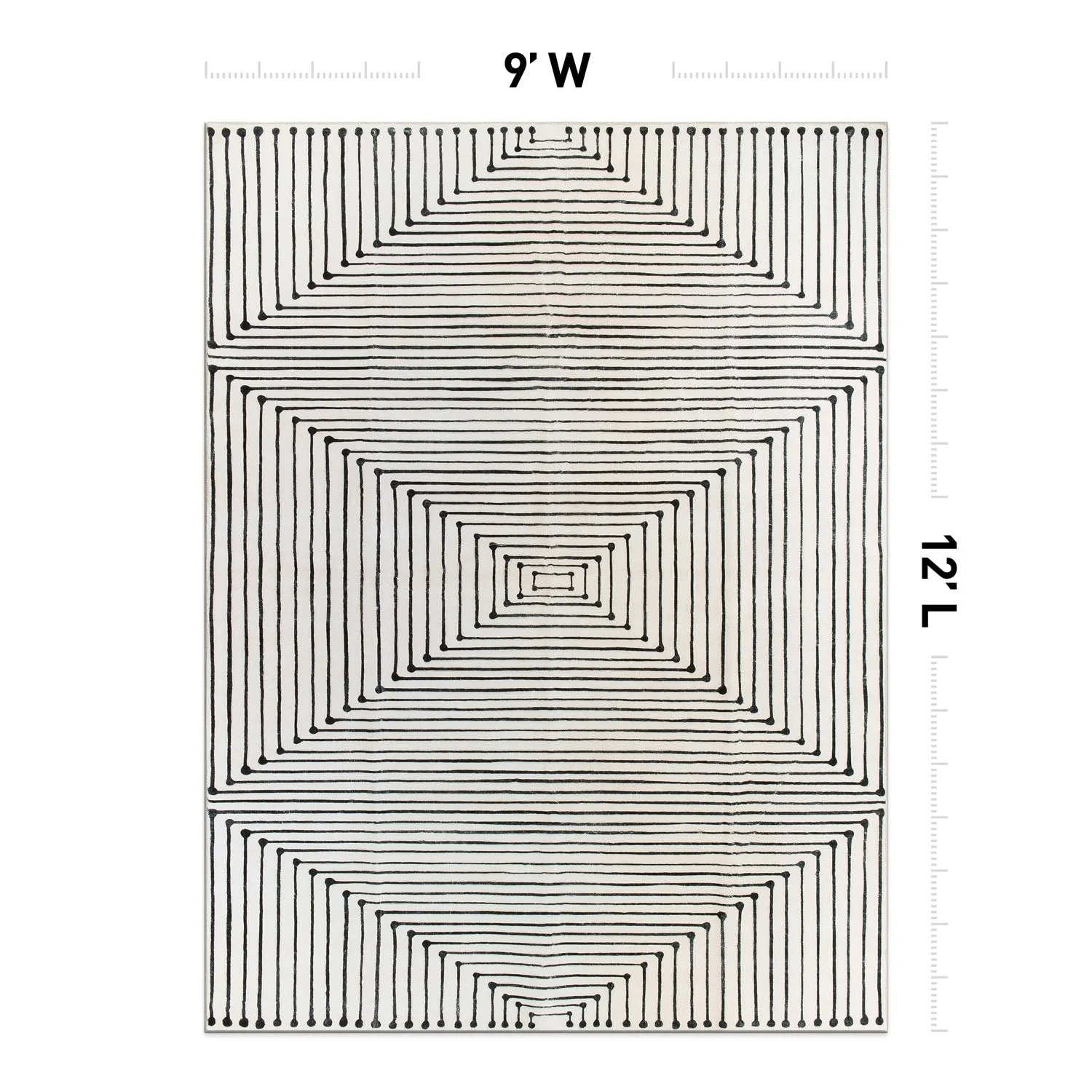 World Rug Gallery Bohemian Stripes Washable Non Slip Area Rug