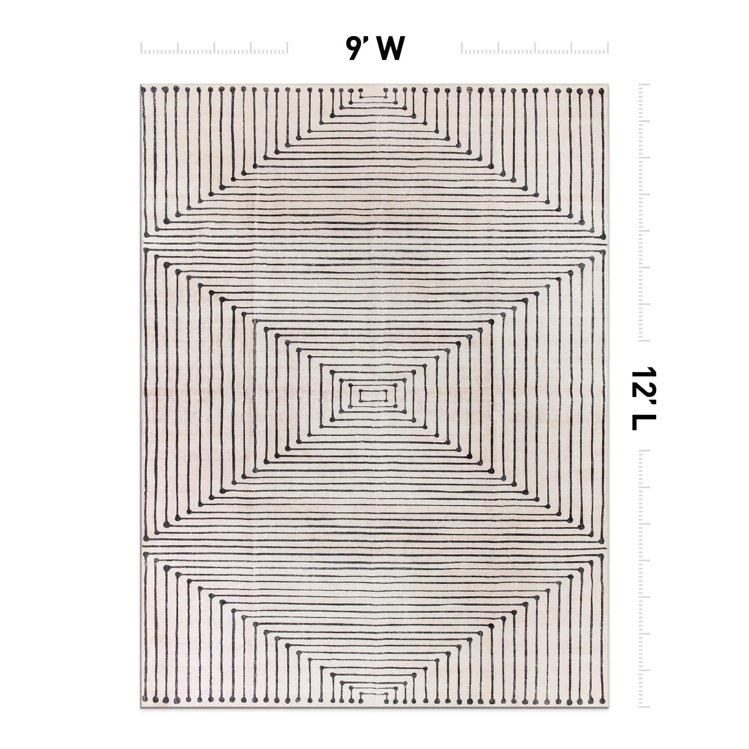 World Rug Gallery Bohemian Stripes Washable Non Slip Area Rug