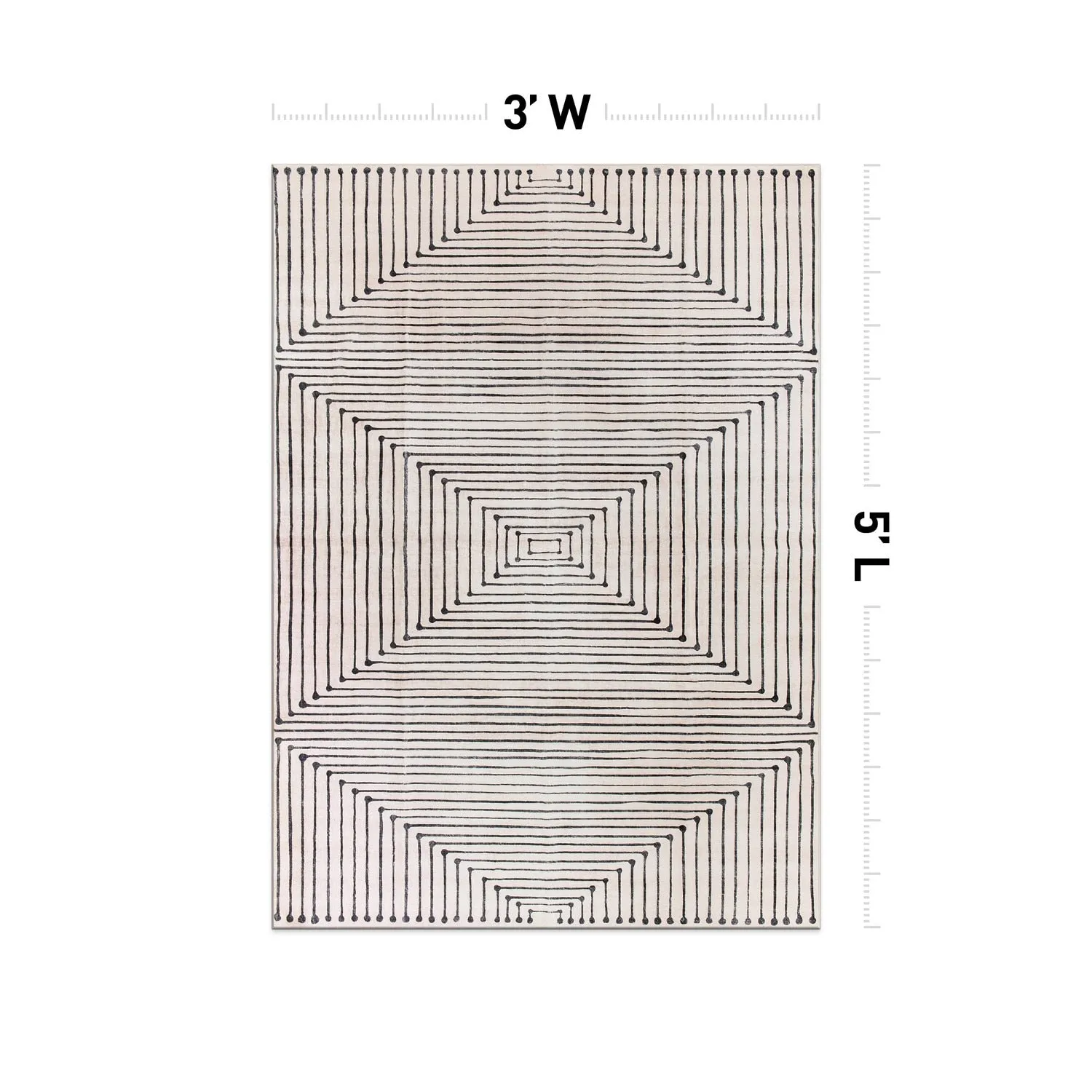 World Rug Gallery Bohemian Stripes Washable Non Slip Area Rug