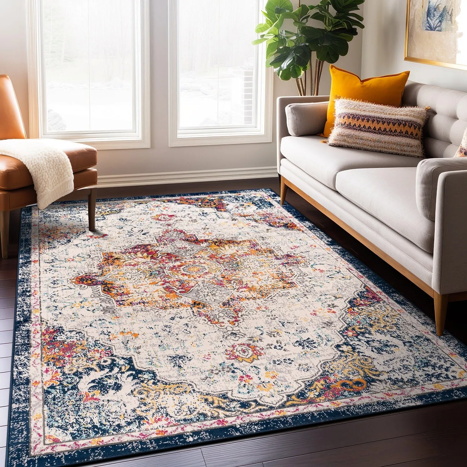 World Rug Gallery Caen Bohemian Medallion Area Rug
