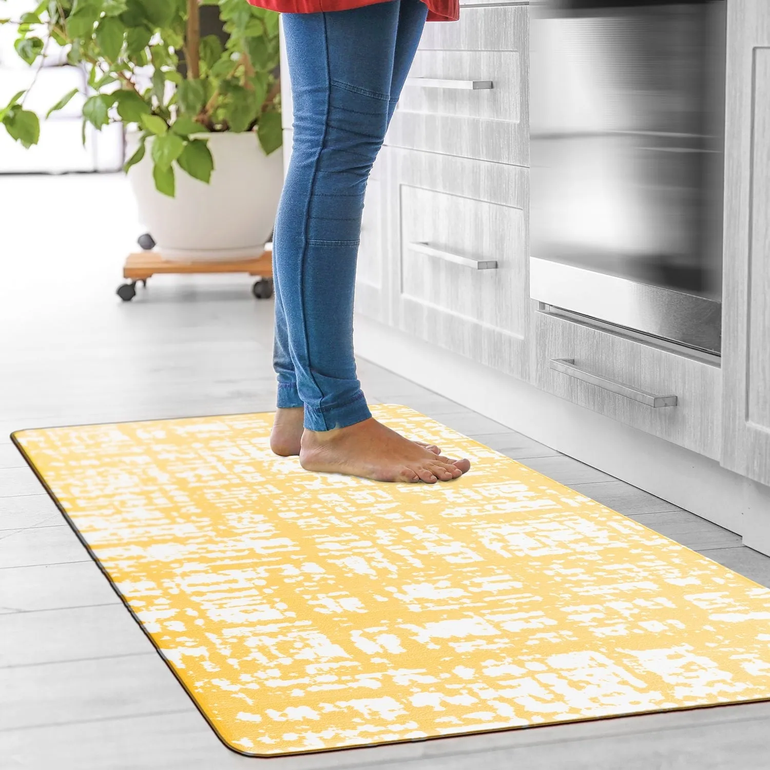 World Rug Gallery Contemporary Abstract Anti-Fatigue Standing Mat