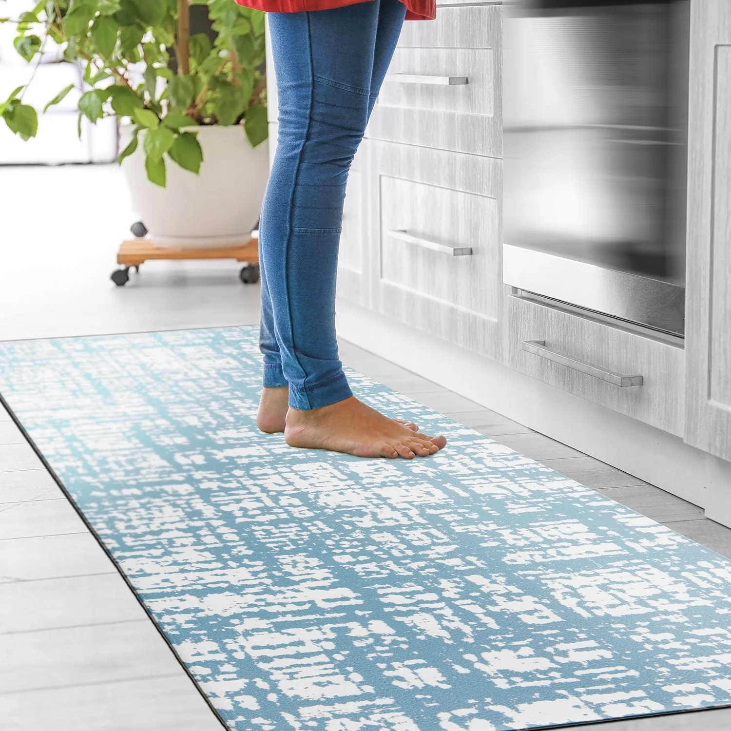 World Rug Gallery Contemporary Abstract Anti-Fatigue Standing Mat