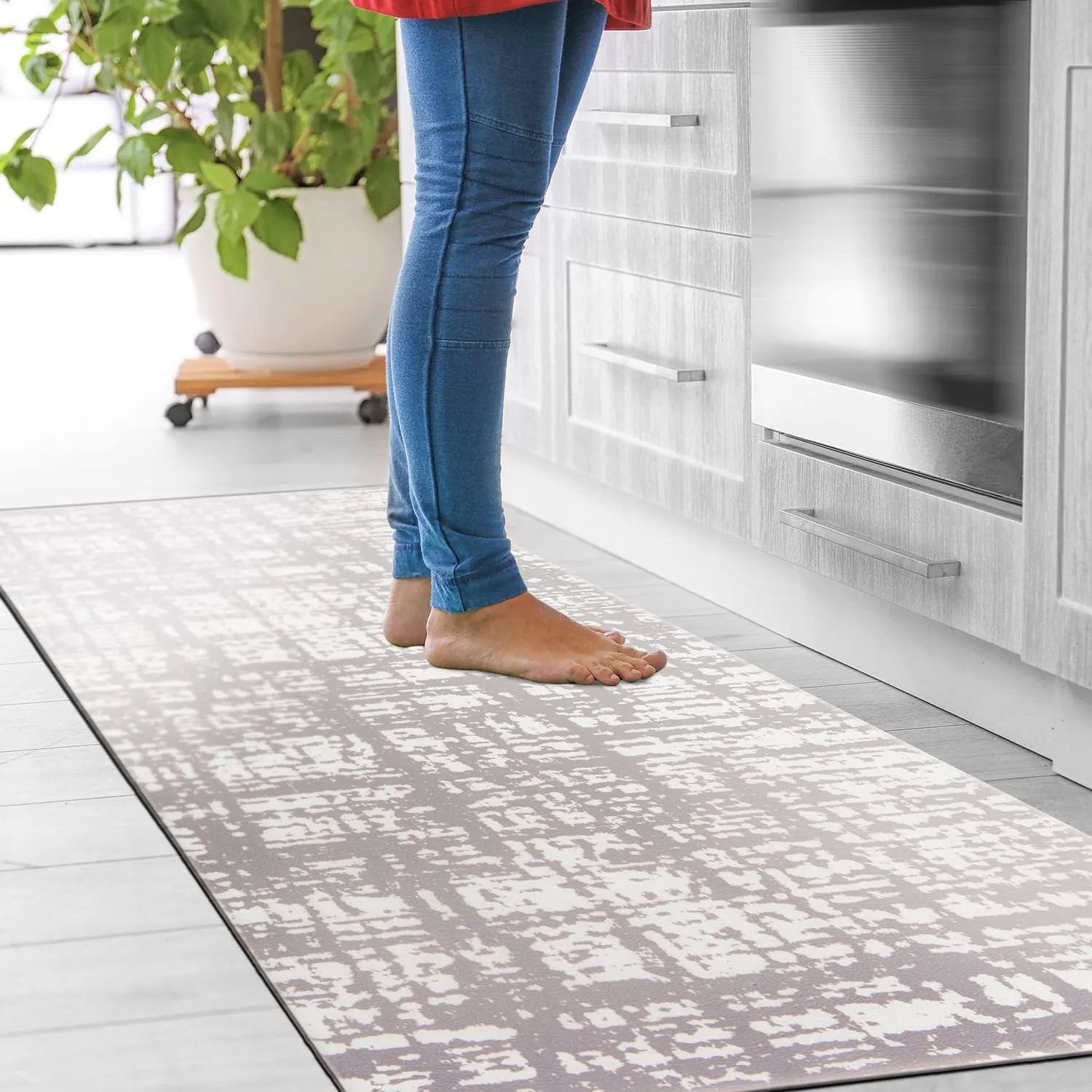 World Rug Gallery Contemporary Abstract Anti-Fatigue Standing Mat