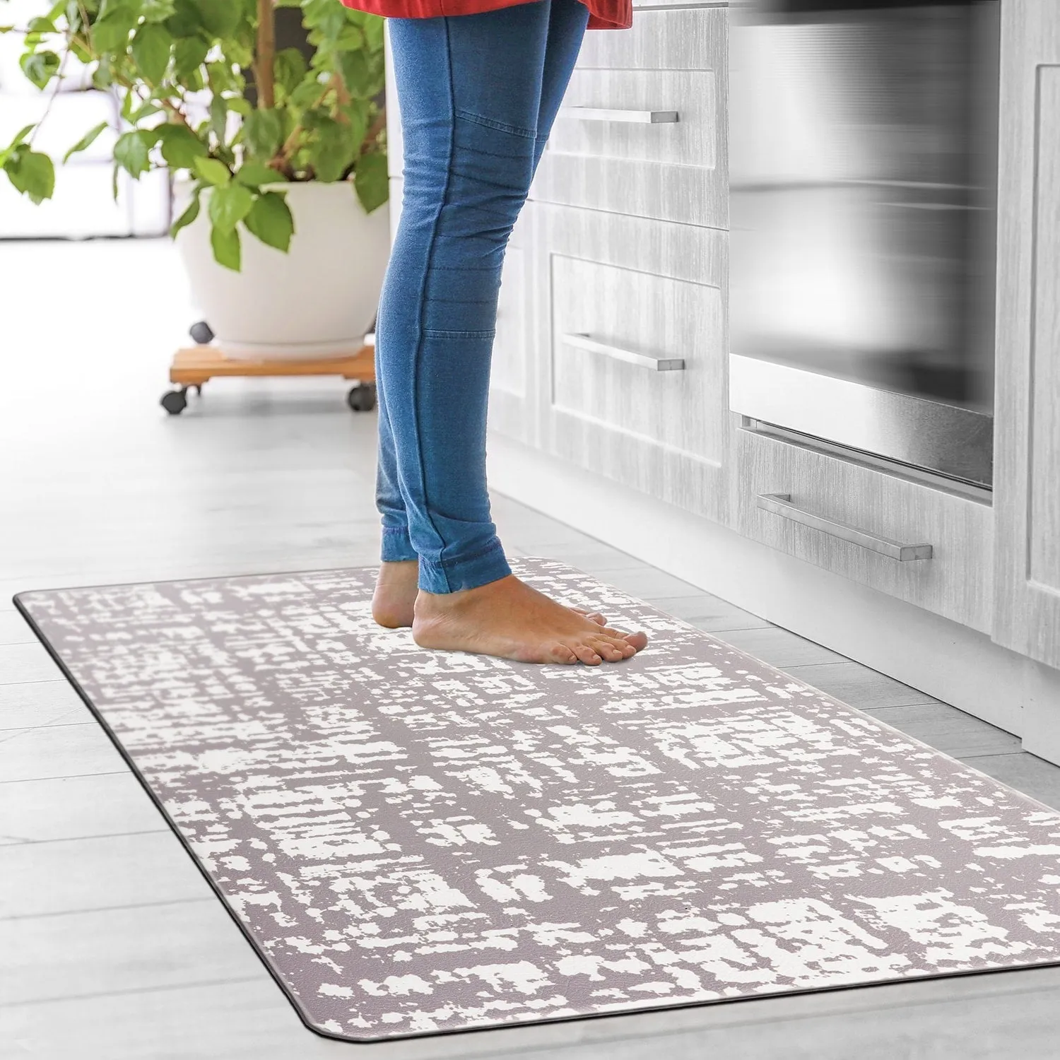 World Rug Gallery Contemporary Abstract Anti-Fatigue Standing Mat