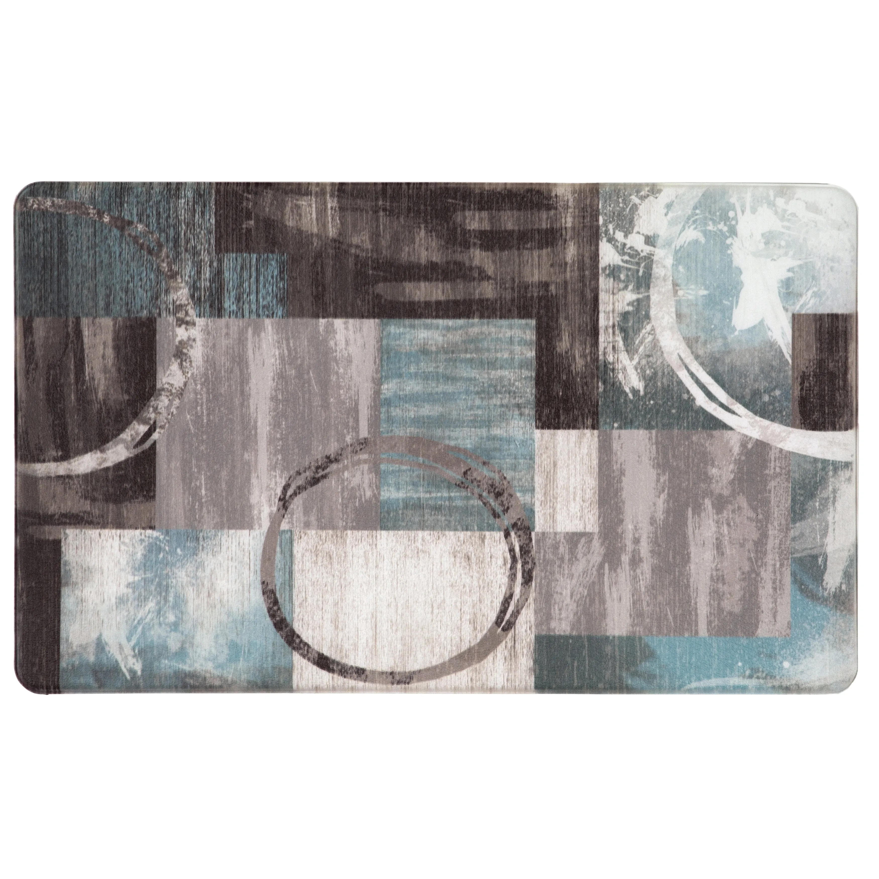 World Rug Gallery Contemporary Abstract Circles Anti Fatigue Standing Mat
