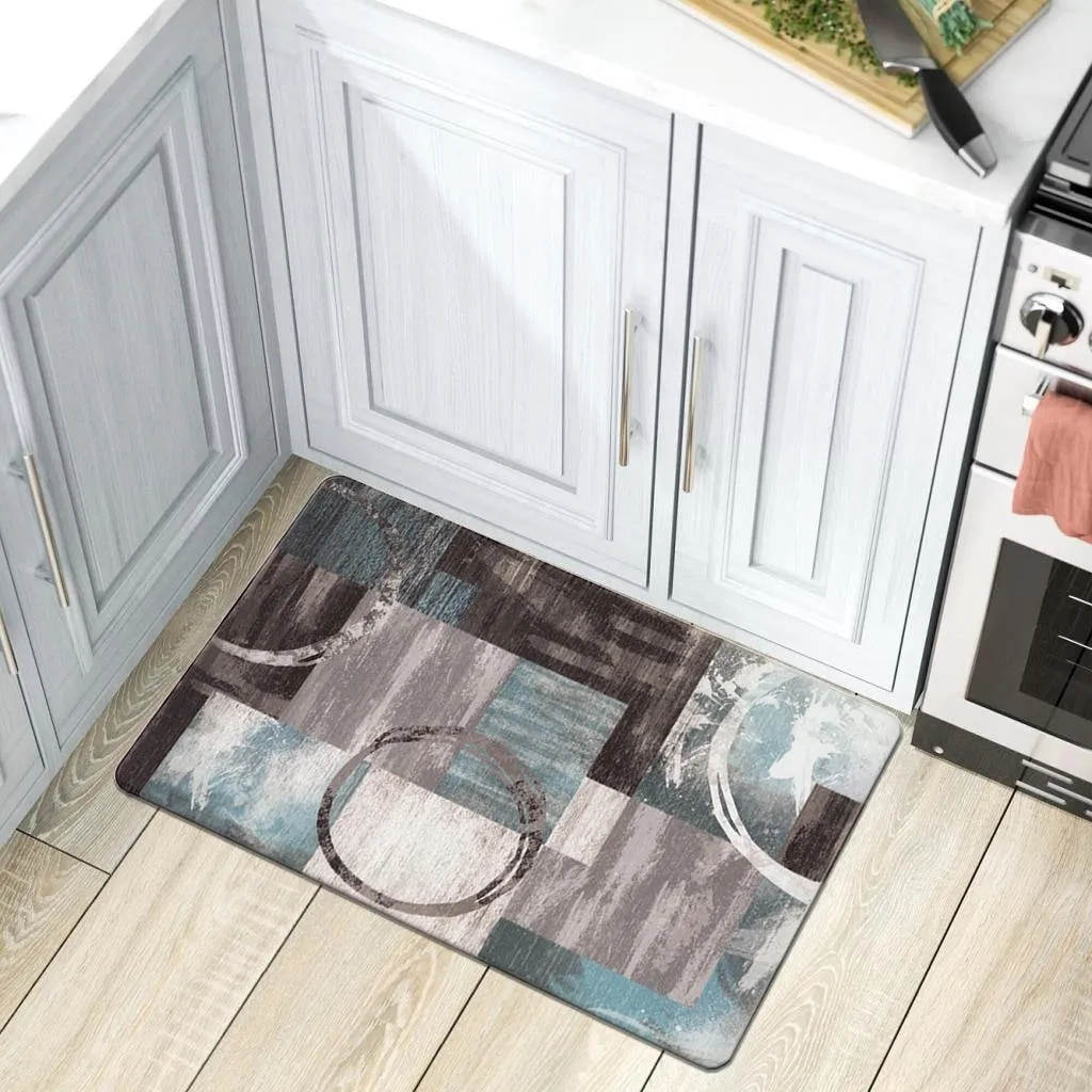 World Rug Gallery Contemporary Abstract Circles Anti Fatigue Standing Mat