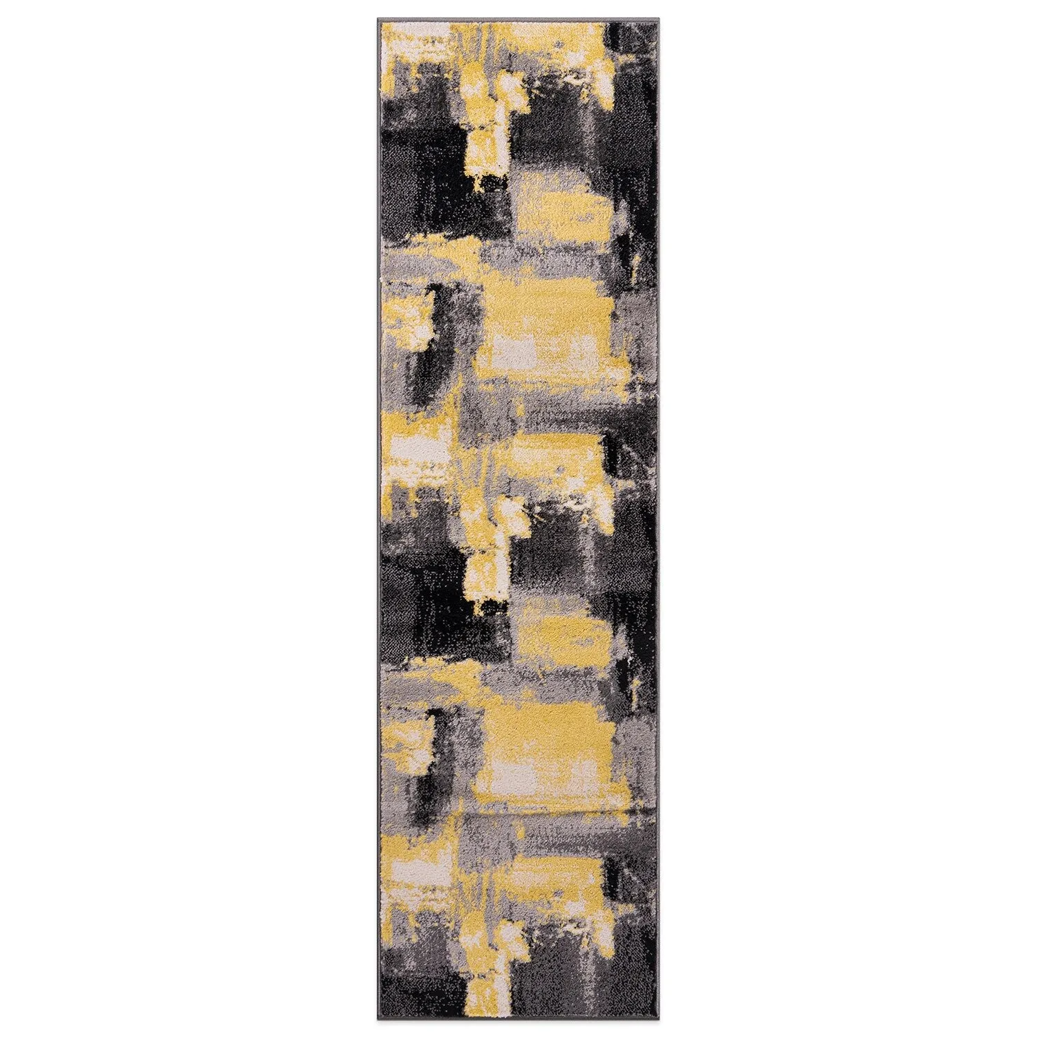 World Rug Gallery Contemporary Abstract Watercolor Yellow Area Rug
