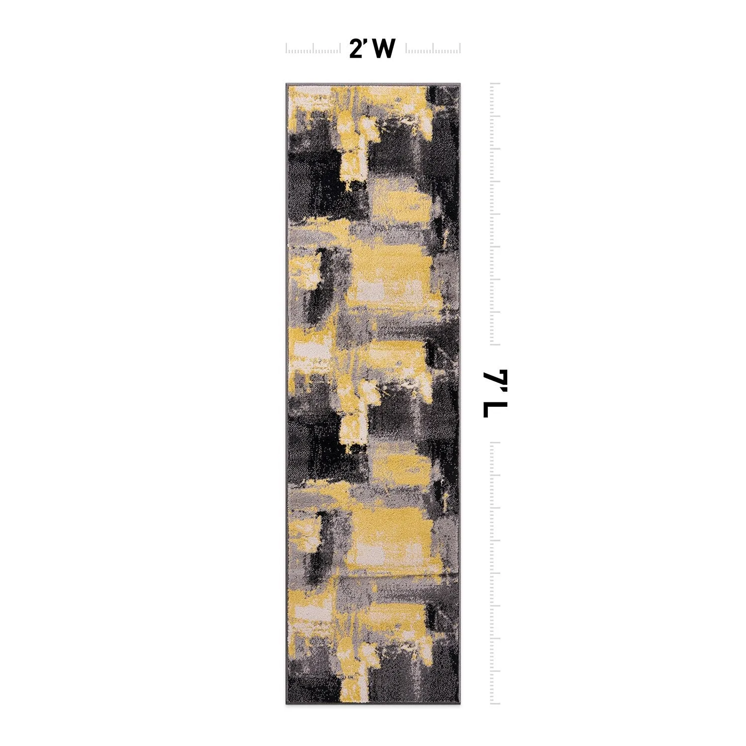 World Rug Gallery Contemporary Abstract Watercolor Yellow Area Rug