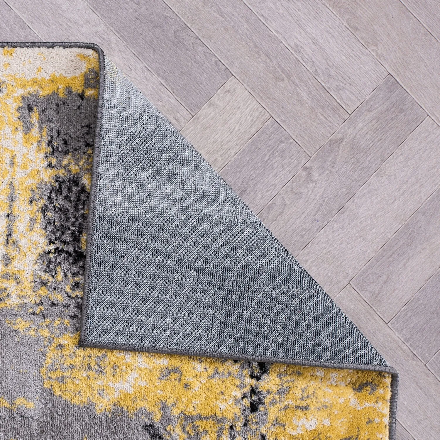 World Rug Gallery Contemporary Abstract Watercolor Yellow Area Rug
