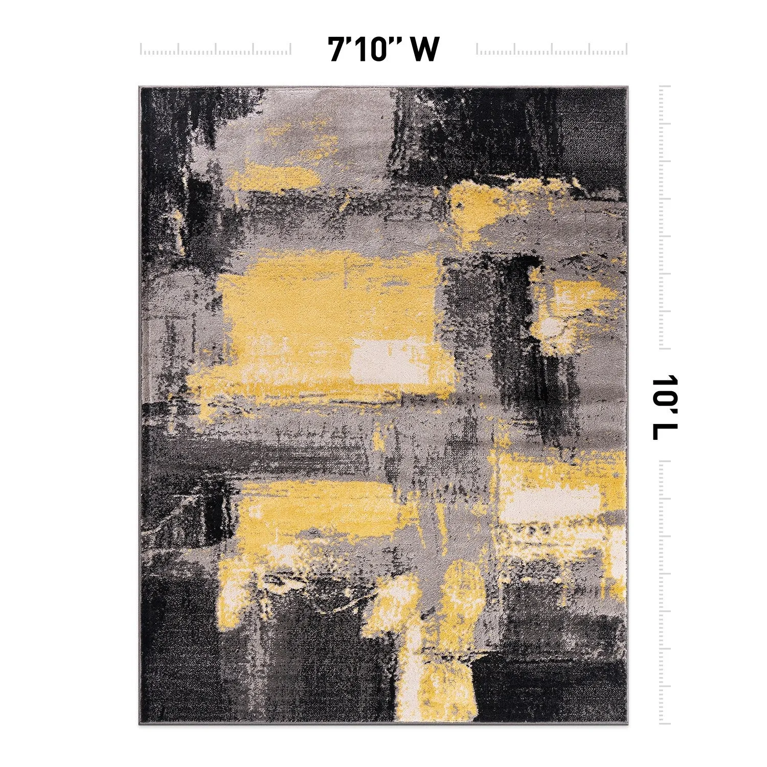World Rug Gallery Contemporary Abstract Watercolor Yellow Area Rug