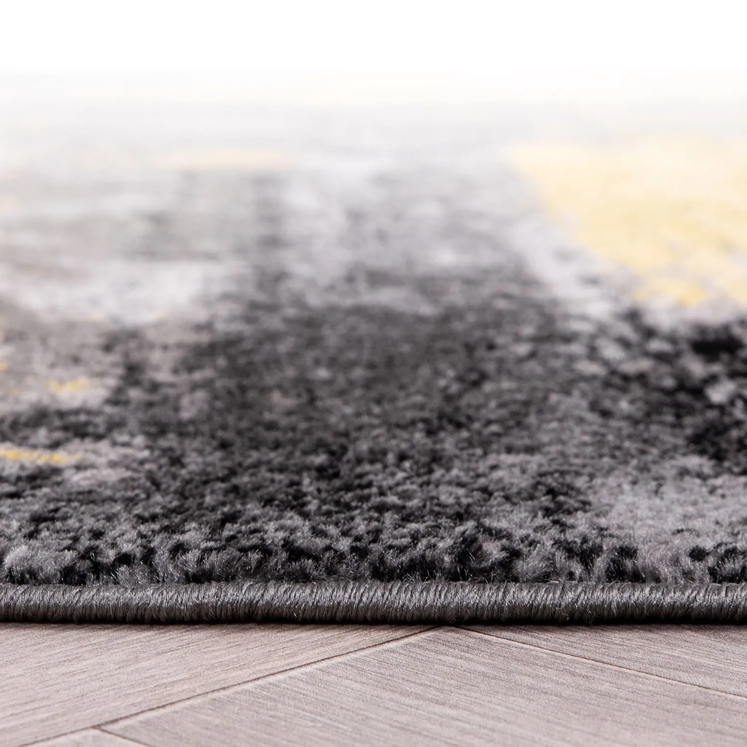 World Rug Gallery Contemporary Abstract Watercolor Yellow Area Rug