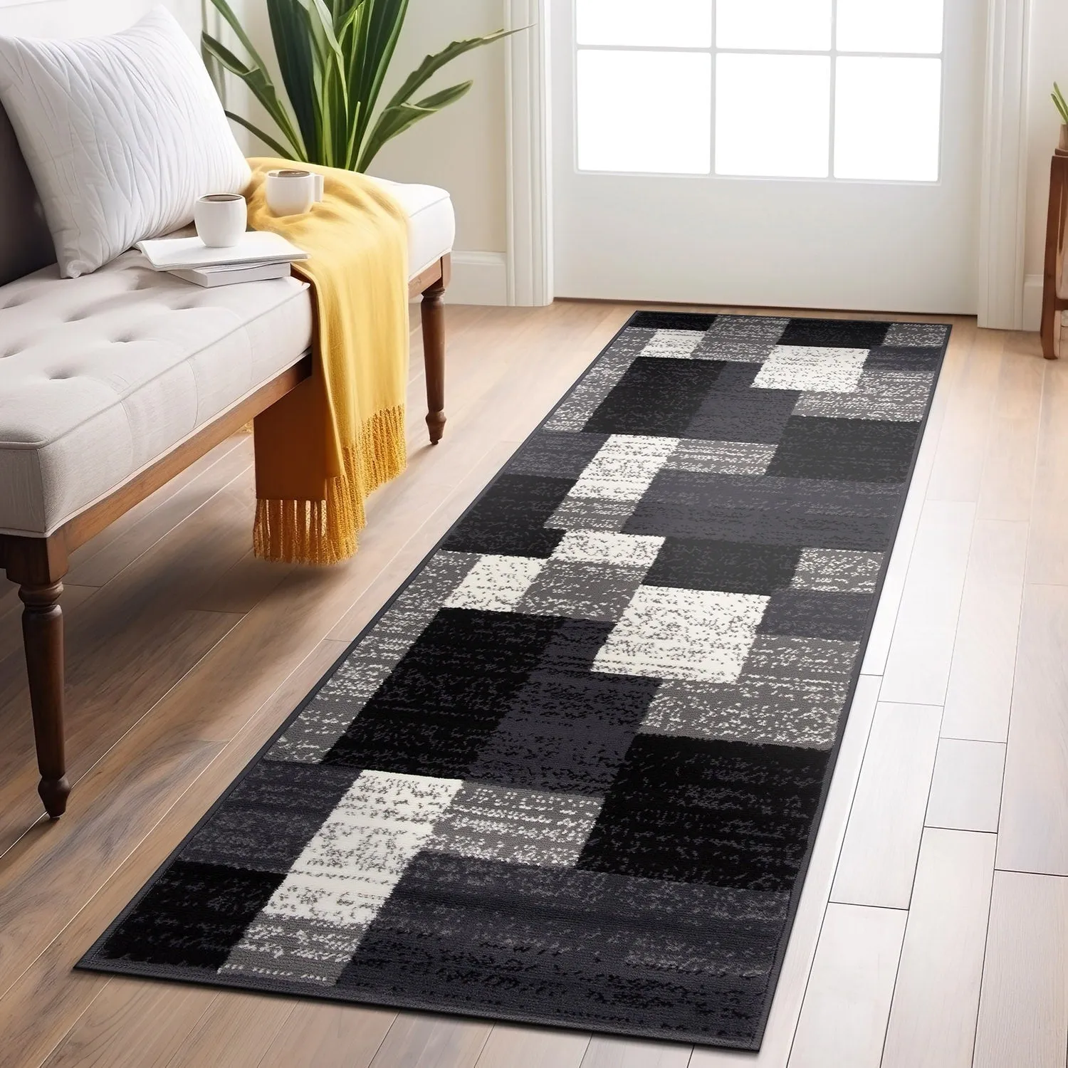 World Rug Gallery Contemporary Distressed Boxes Area Rug