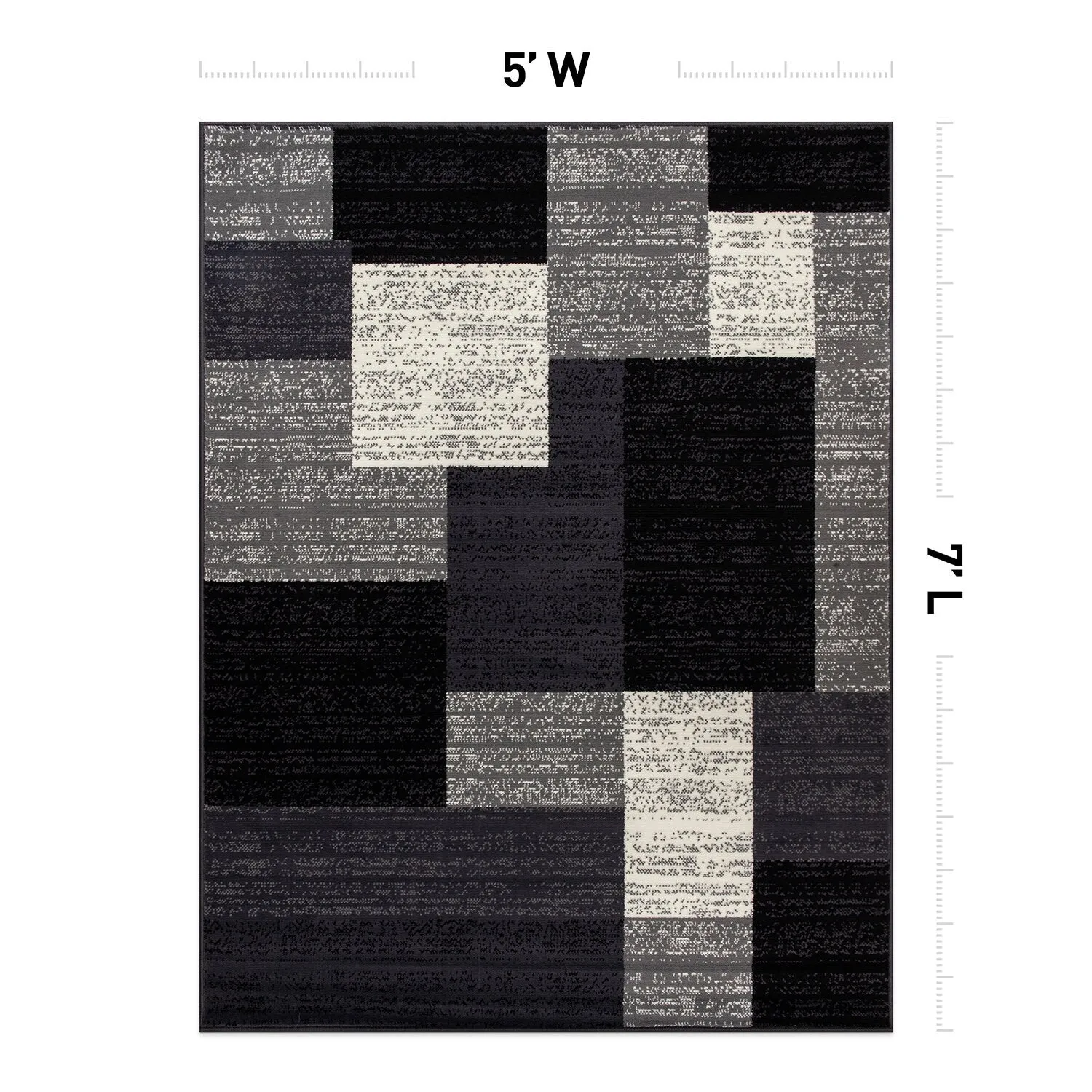 World Rug Gallery Contemporary Distressed Boxes Area Rug