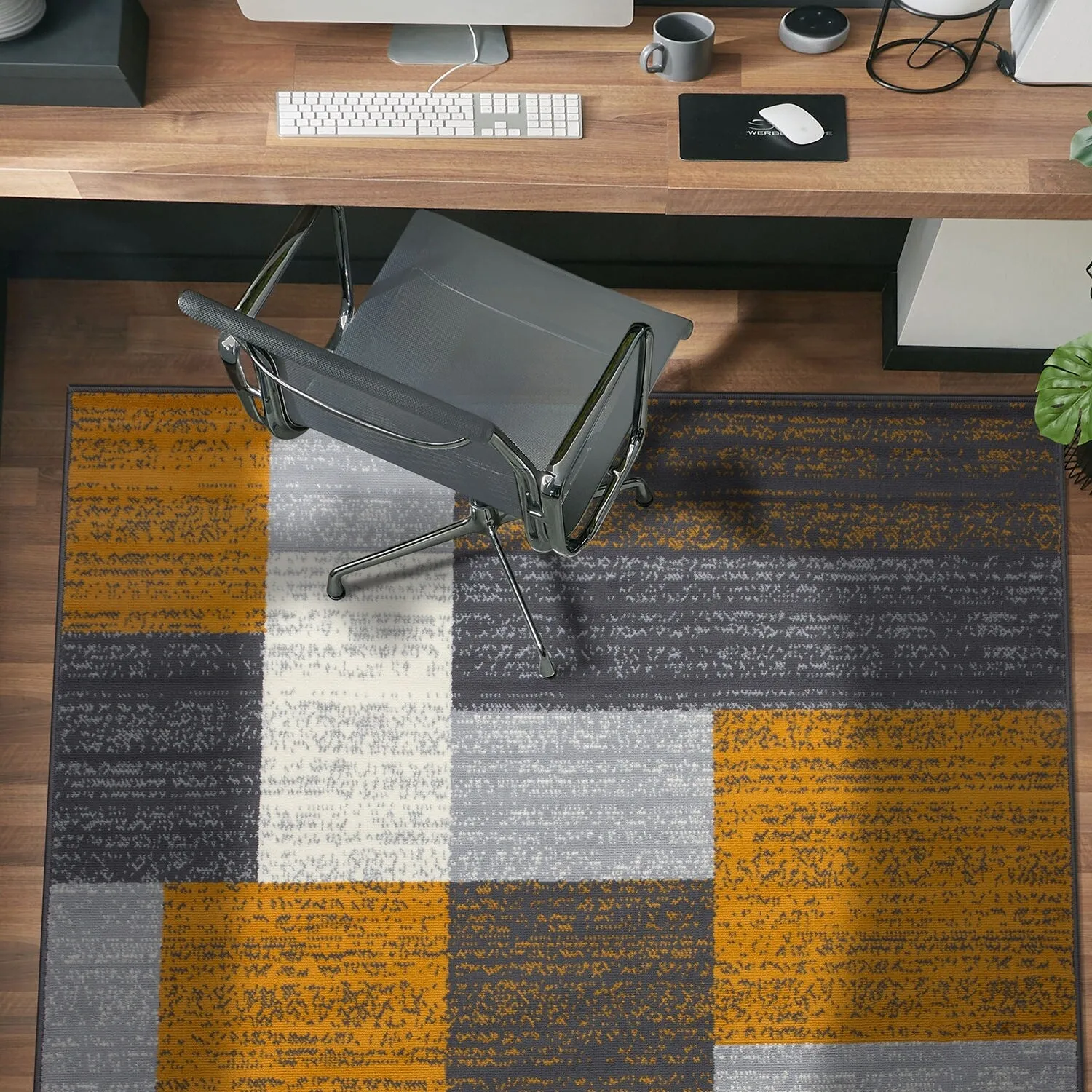 World Rug Gallery Contemporary Distressed Boxes Area Rug