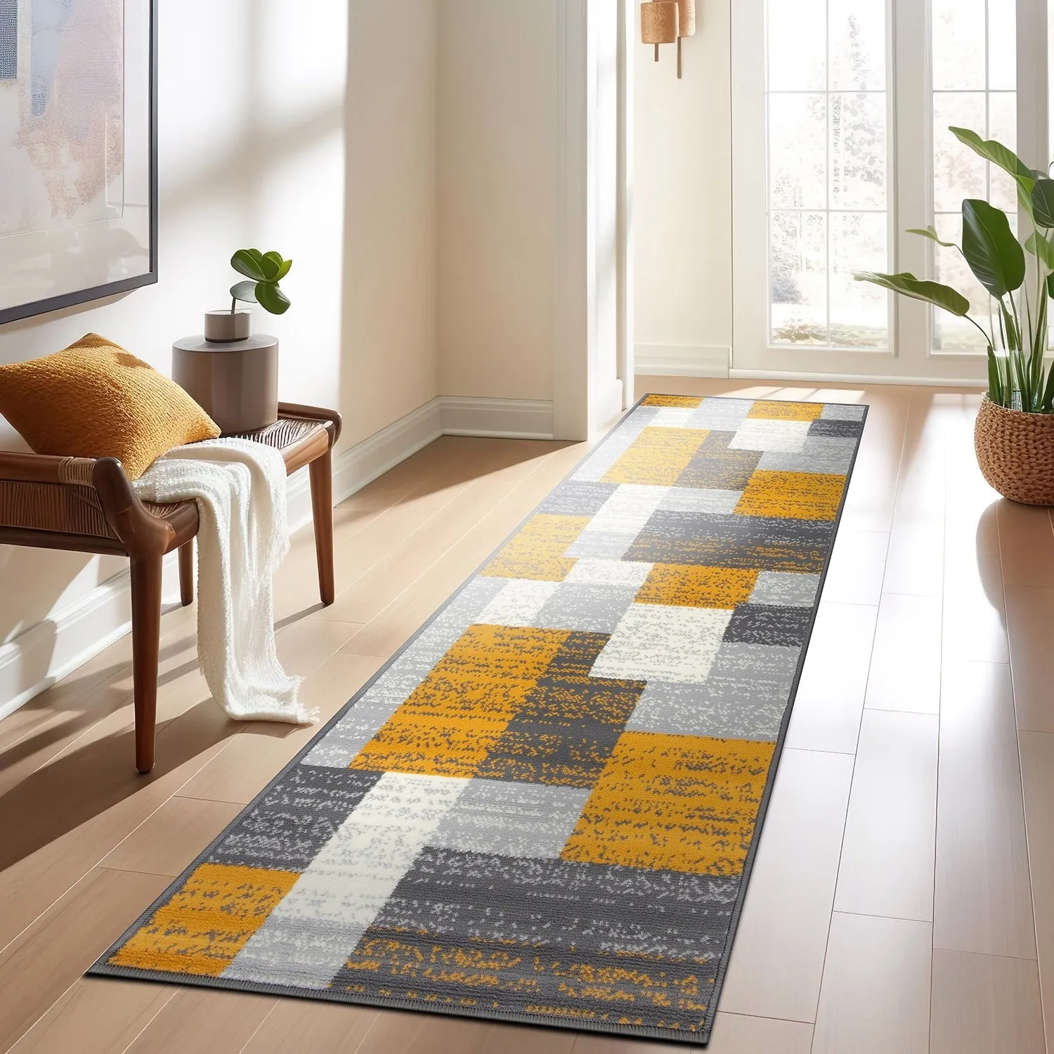 World Rug Gallery Contemporary Distressed Boxes Area Rug