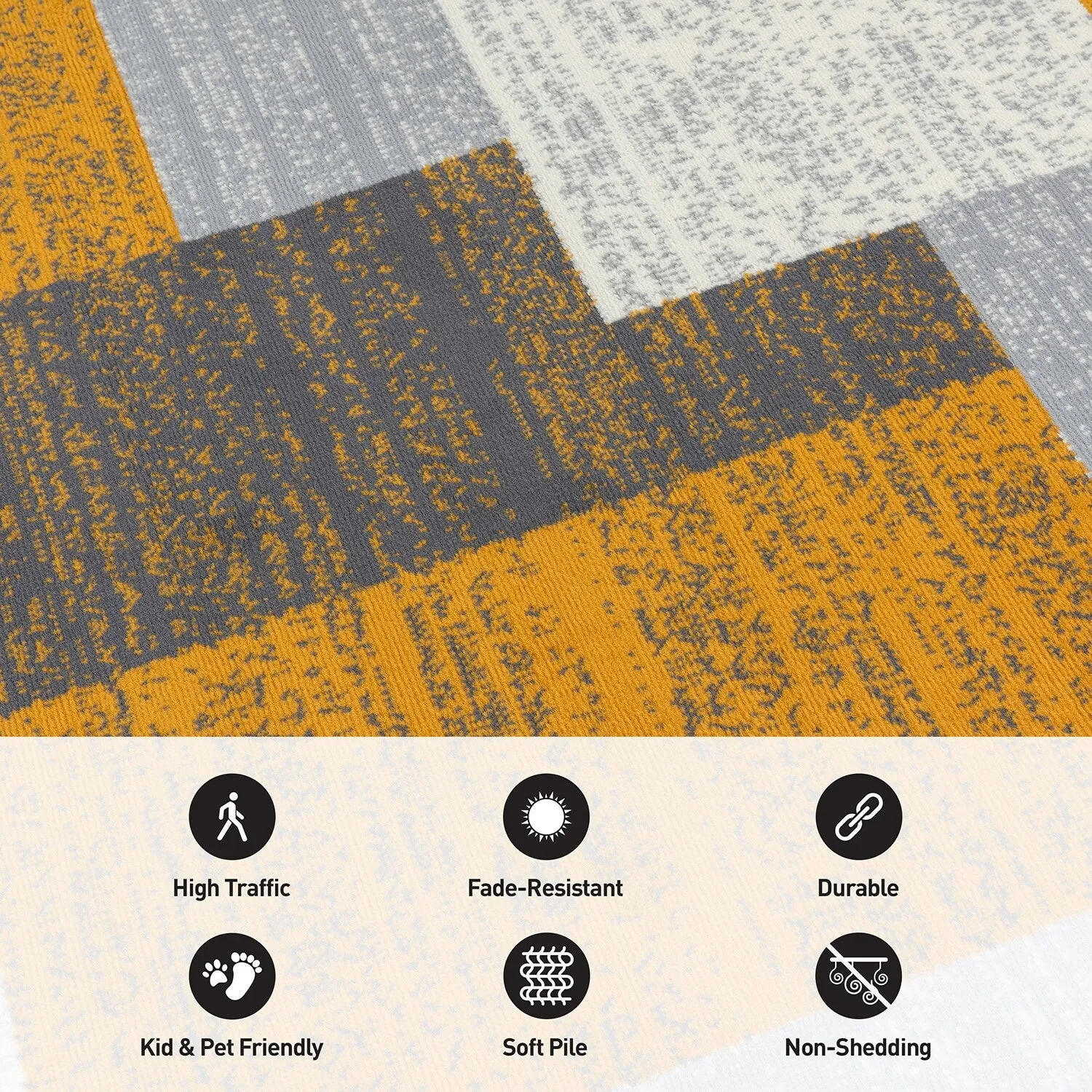 World Rug Gallery Contemporary Distressed Boxes Area Rug