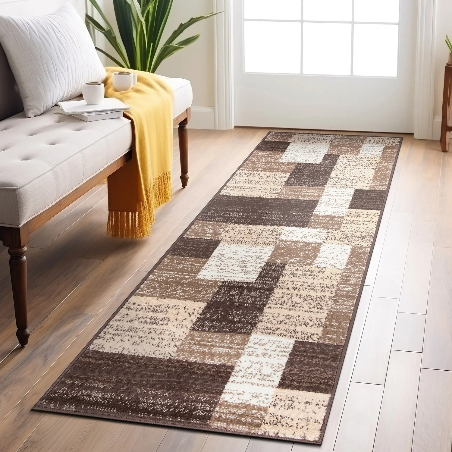 World Rug Gallery Contemporary Distressed Boxes Area Rug