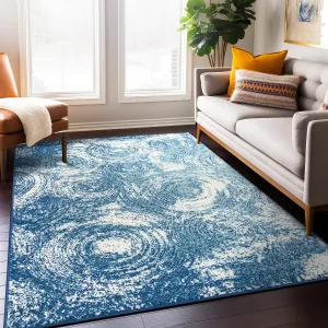 World Rug Gallery Contemporary Distressed Circles Area Rug