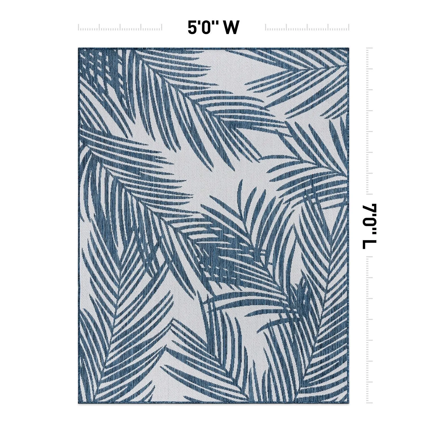 World Rug Gallery Contemporary Distressed Leaves Textured Flat Weave Indoor/Outdoor Area Rug