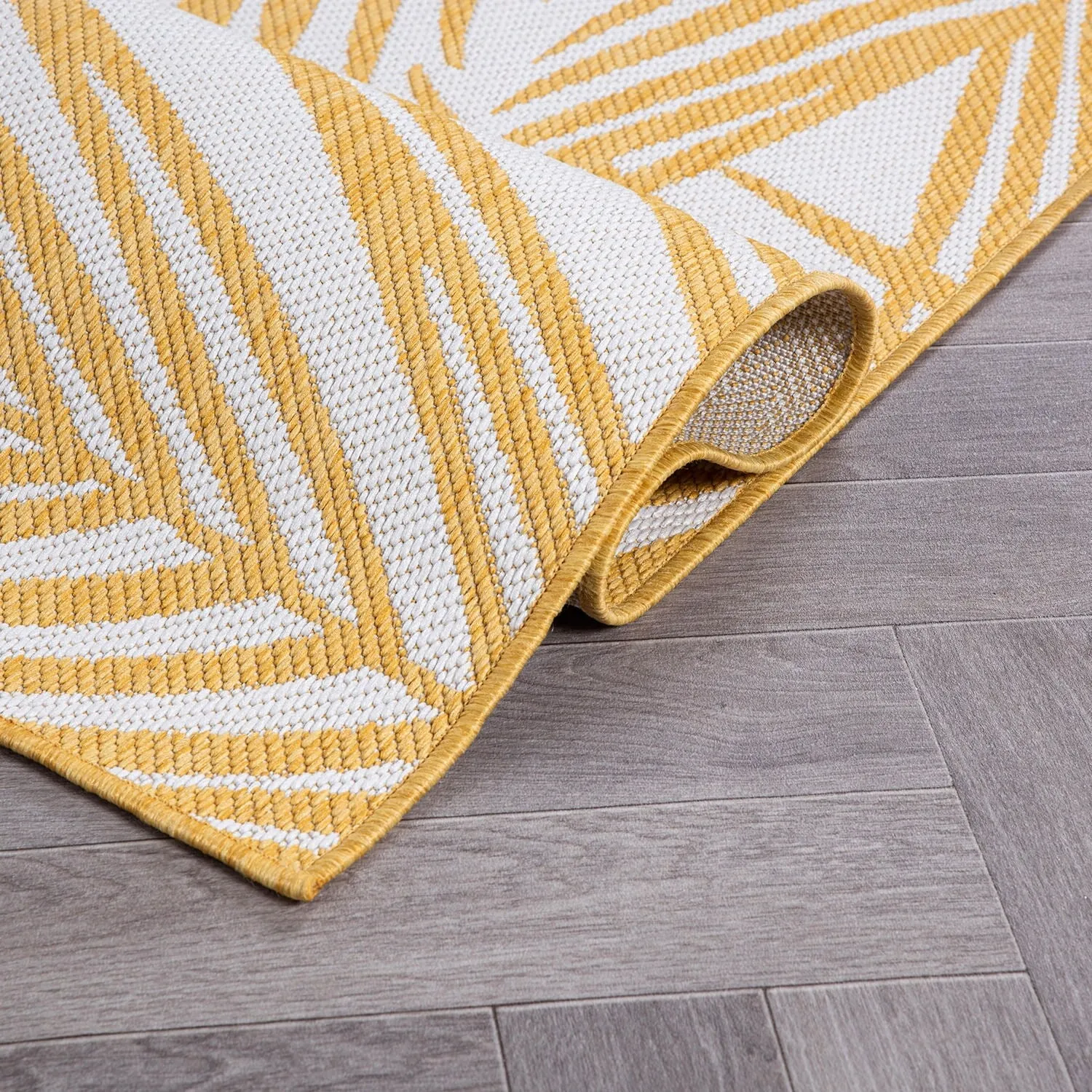 World Rug Gallery Contemporary Distressed Leaves Textured Flat Weave Indoor/Outdoor Area Rug