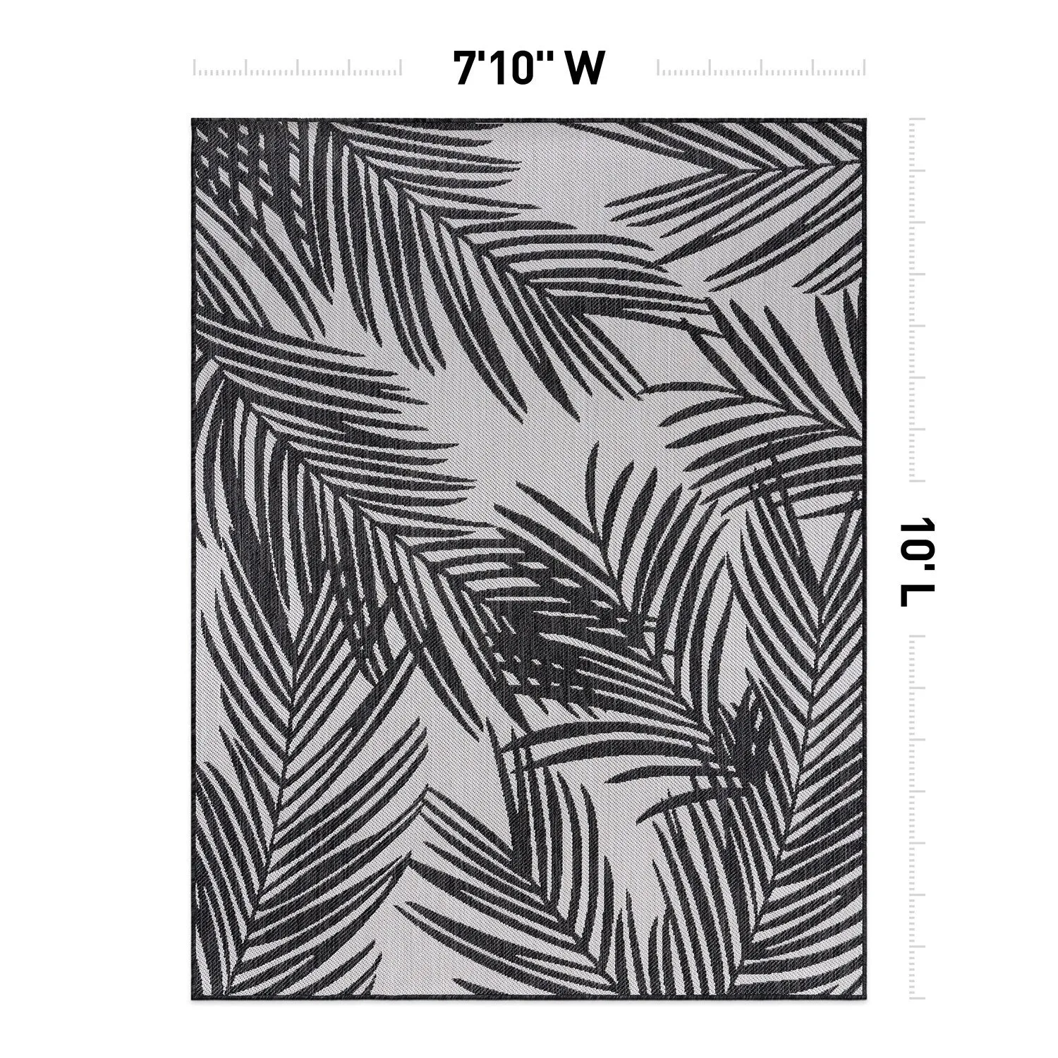 World Rug Gallery Contemporary Distressed Leaves Textured Flat Weave Indoor/Outdoor Area Rug