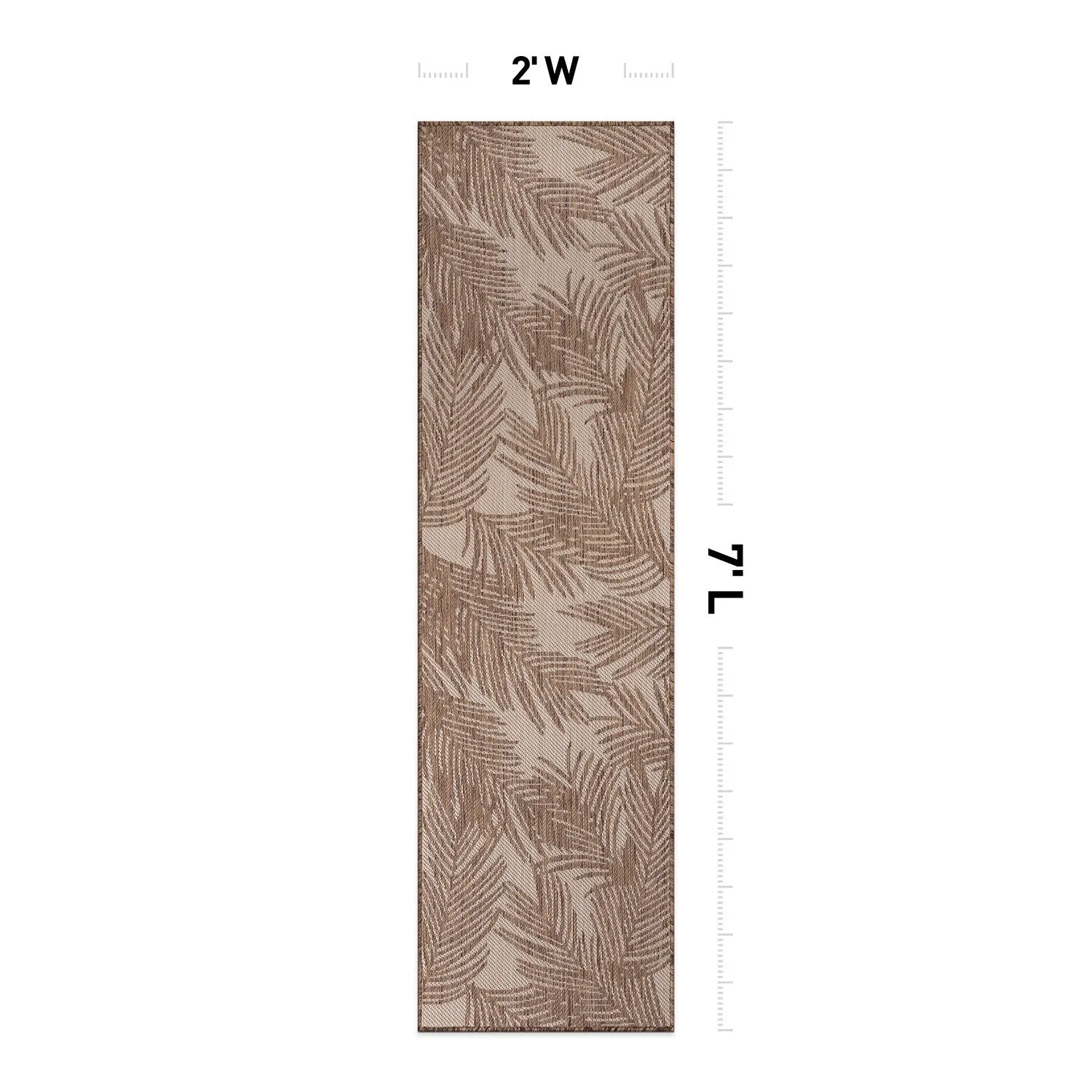 World Rug Gallery Contemporary Distressed Leaves Textured Flat Weave Indoor/Outdoor Area Rug